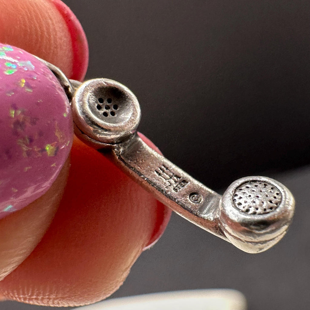 Retired James Avery 925 Sterling Silver Phone Receiver Telephone Charm Pendant