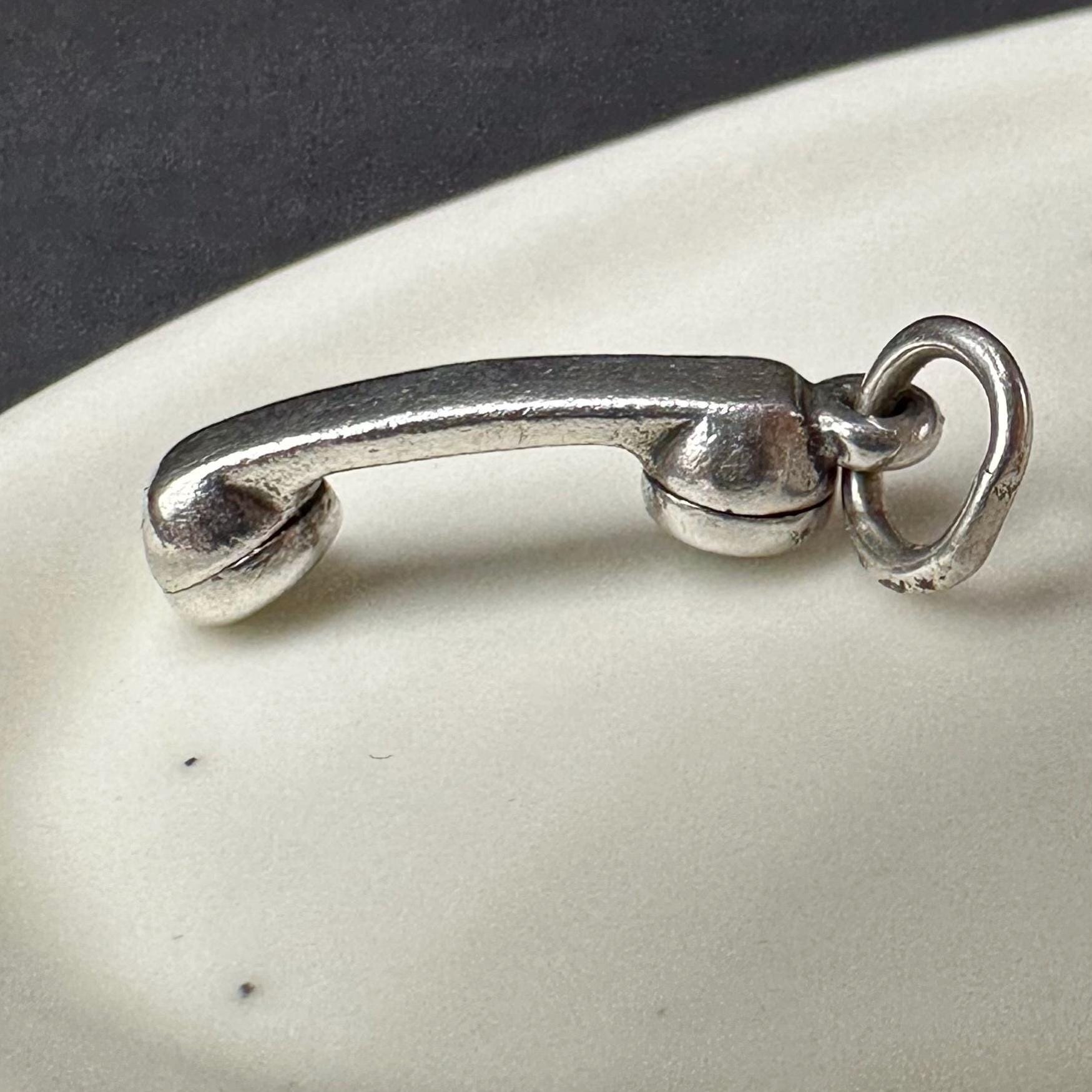 Retired James Avery 925 Sterling Silver Phone Receiver Telephone Charm Pendant
