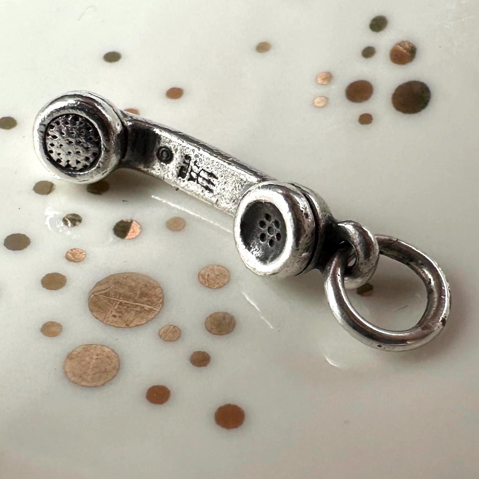 Retired James Avery 925 Sterling Silver Phone Receiver Telephone Charm Pendant