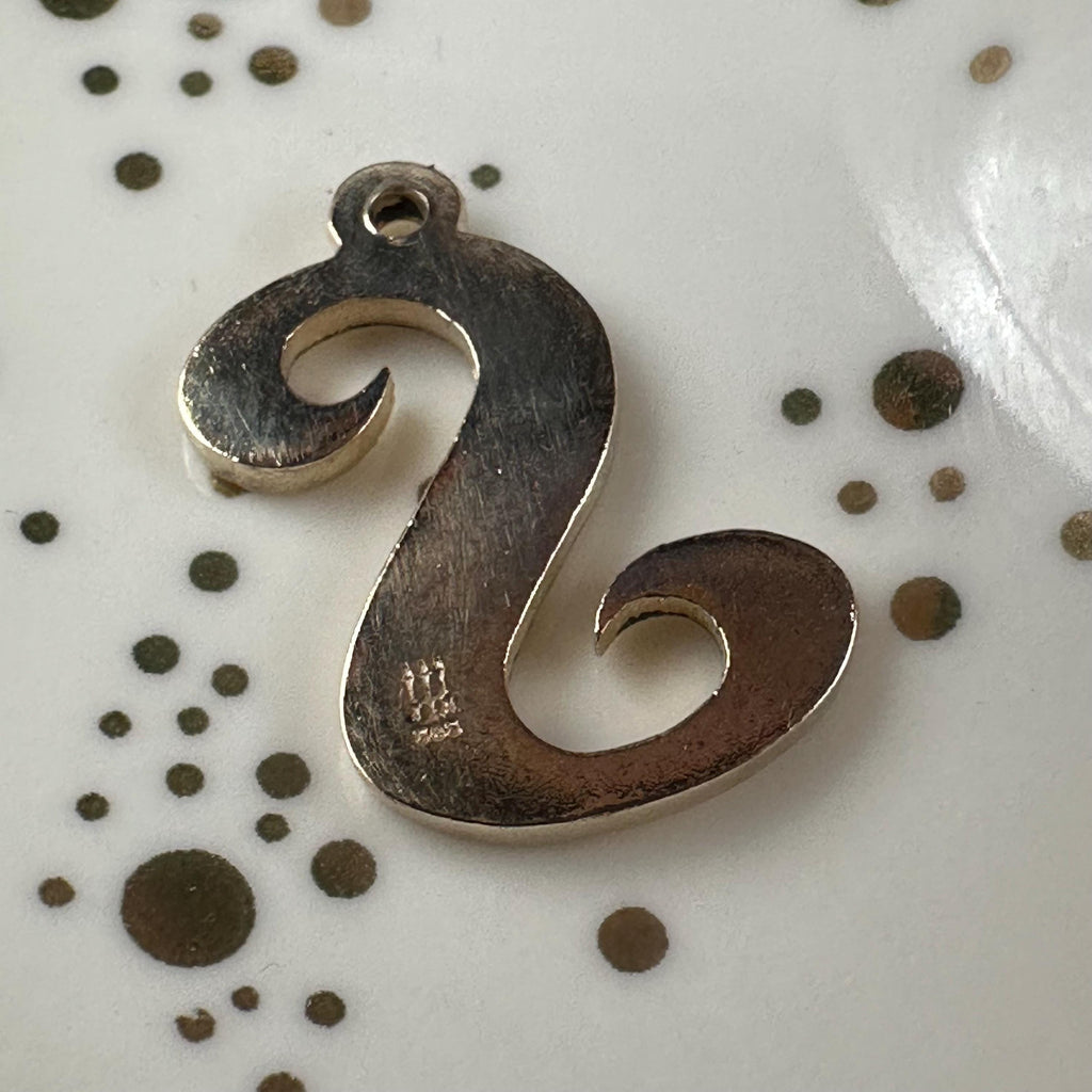 Retired James Avery Solid 14K Yellow Gold LARGE Letter "S" Initial Charm Pendant