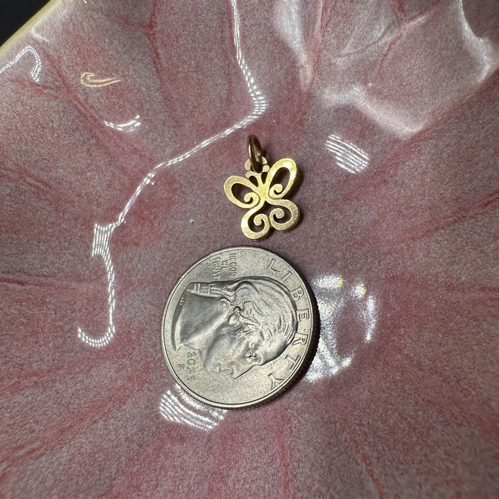 James Avery Solid 14K Yellow Gold Spring Butterfly Charm Pendant