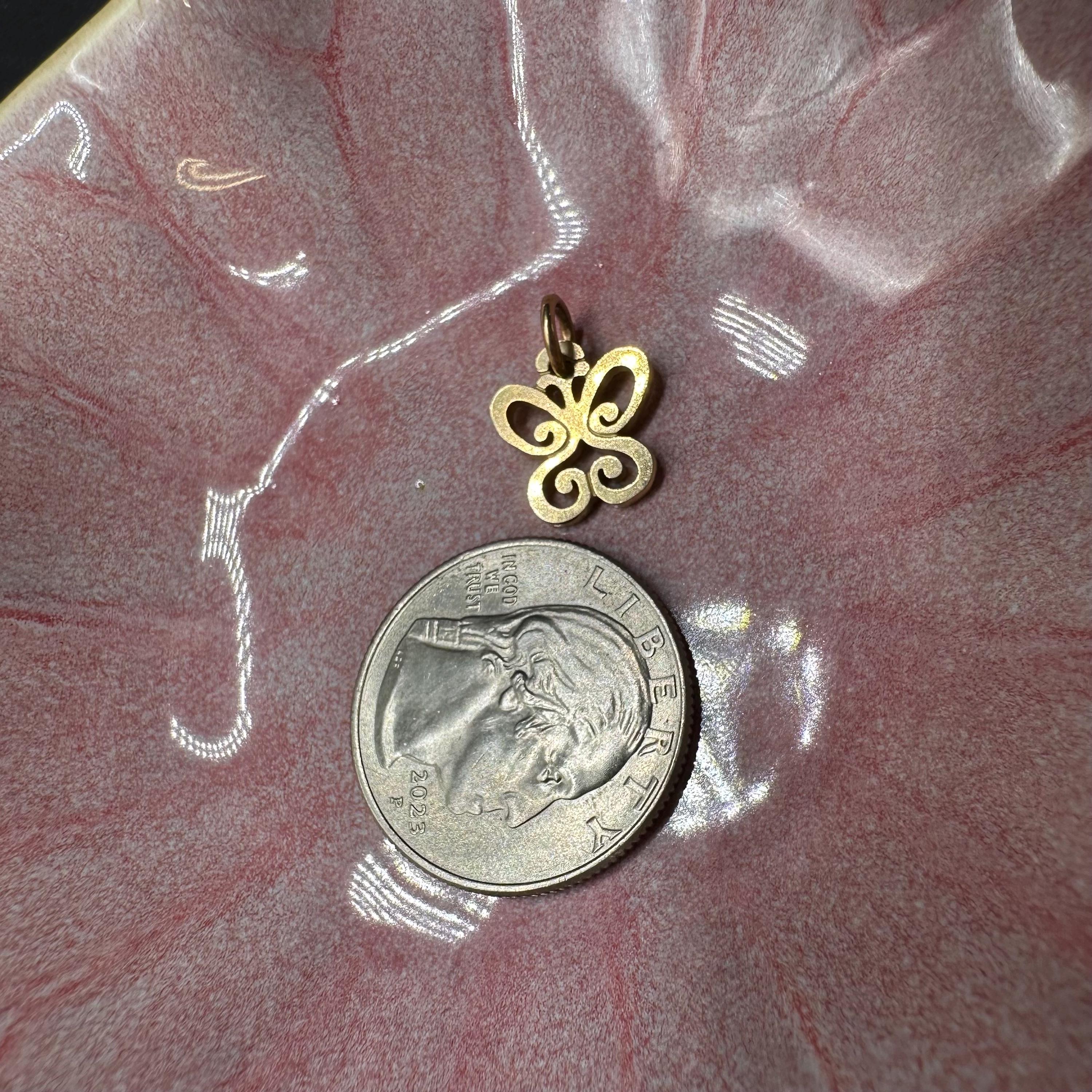 James Avery Solid 14K Yellow Gold Spring Butterfly Charm Pendant