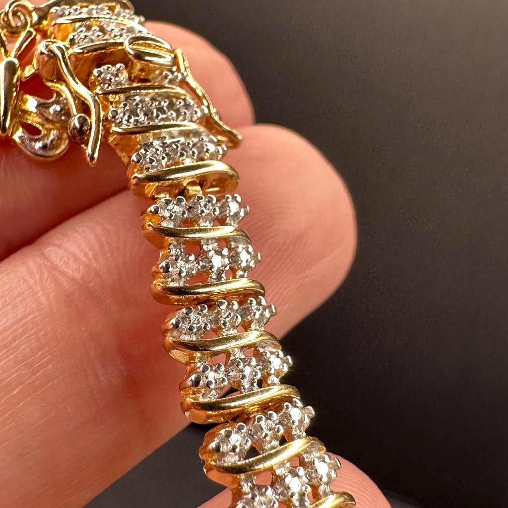 925 Sterling Silver Gold Vermeil Butterfly Charm Bracelet – 7.5 Inches