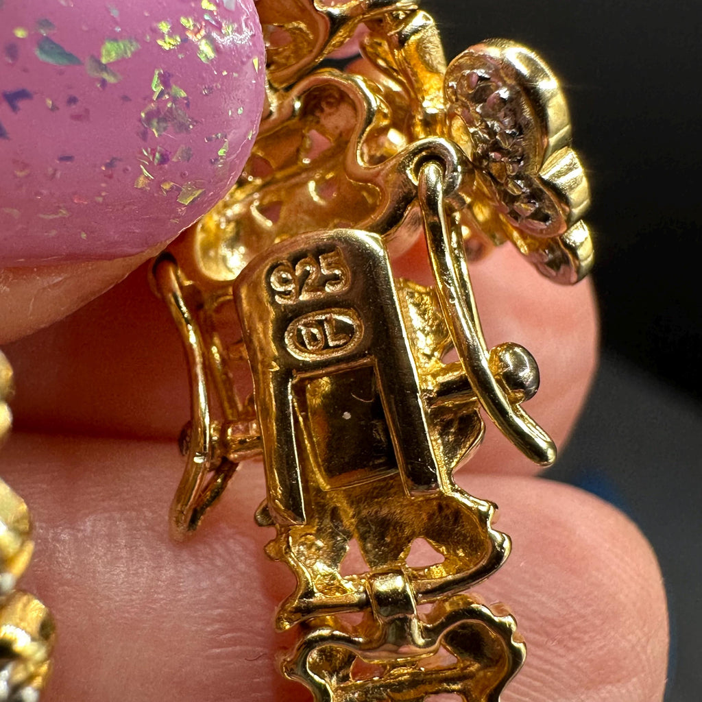 925 Sterling Silver Gold Vermeil Butterfly Charm Bracelet – 7.5 Inches
