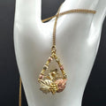 Black Hills Solid 10K Gold Pendant with Solid 12K Leaf Accents – 18 Inch Chain