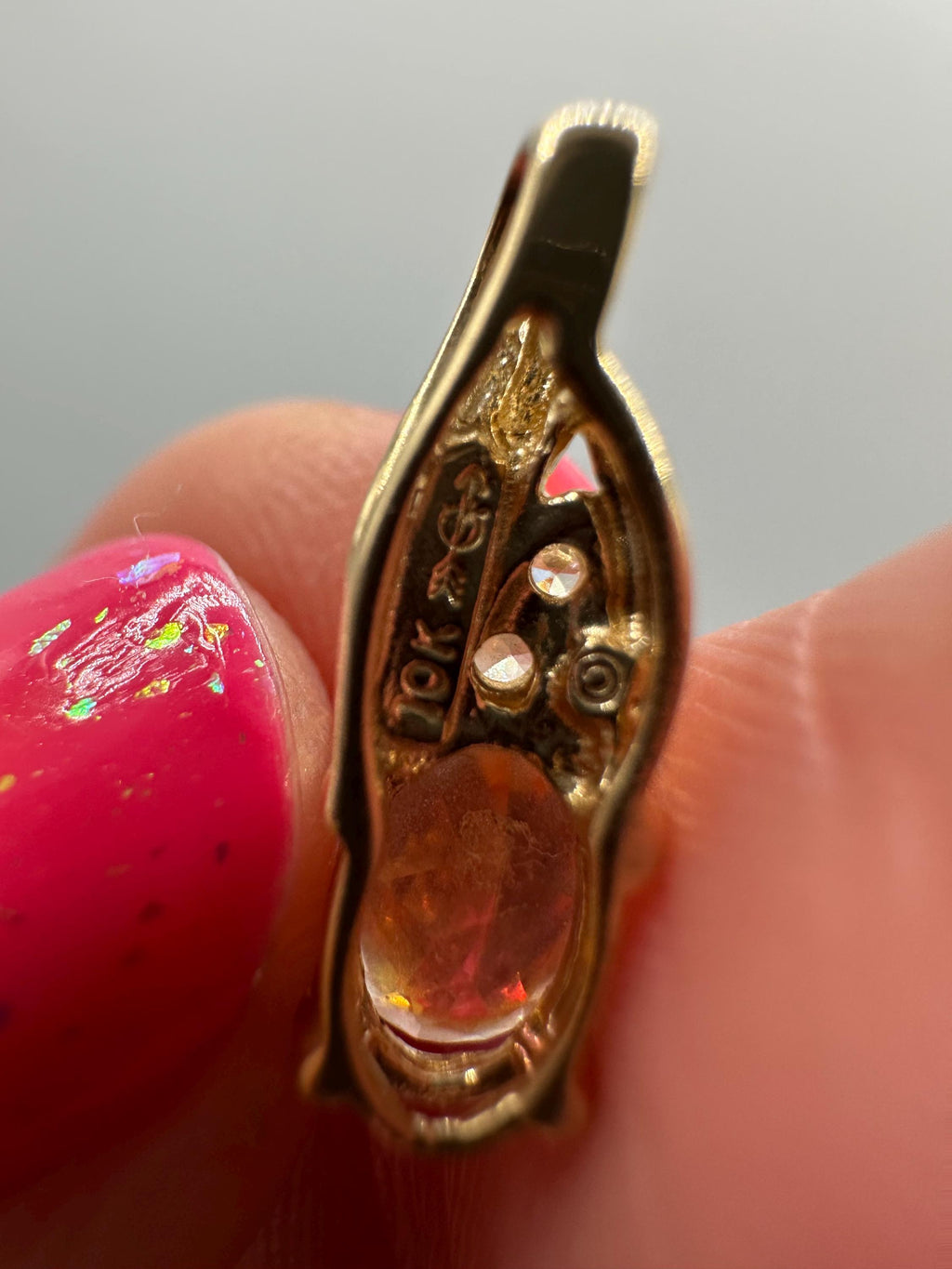 Griffith Solid 10K Yellow Gold Necklace Pendant with Mystic Topaz