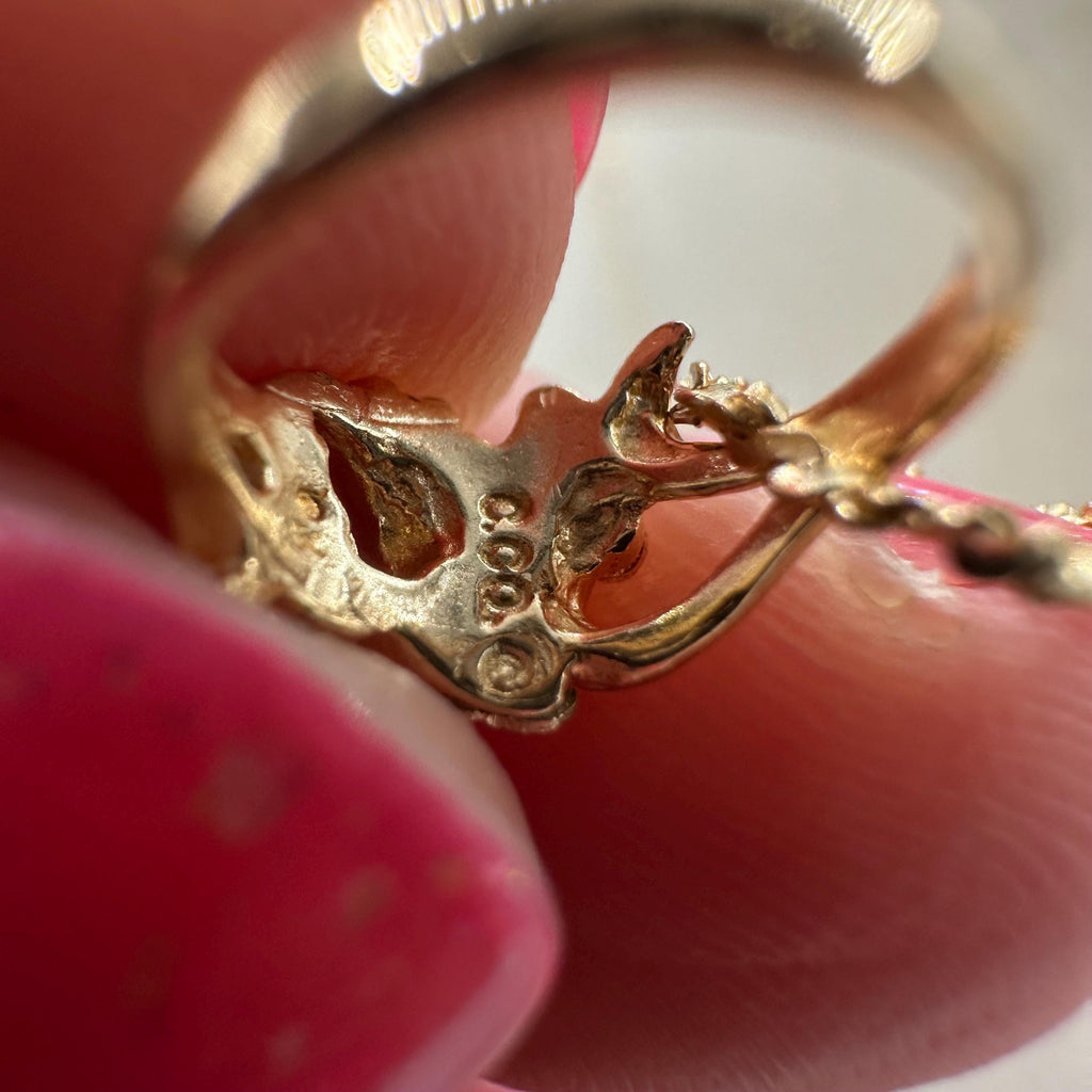 Black Hills Gold Solid 10K Ring Pendant with FREE 14K GF Necklace - 18 Inch