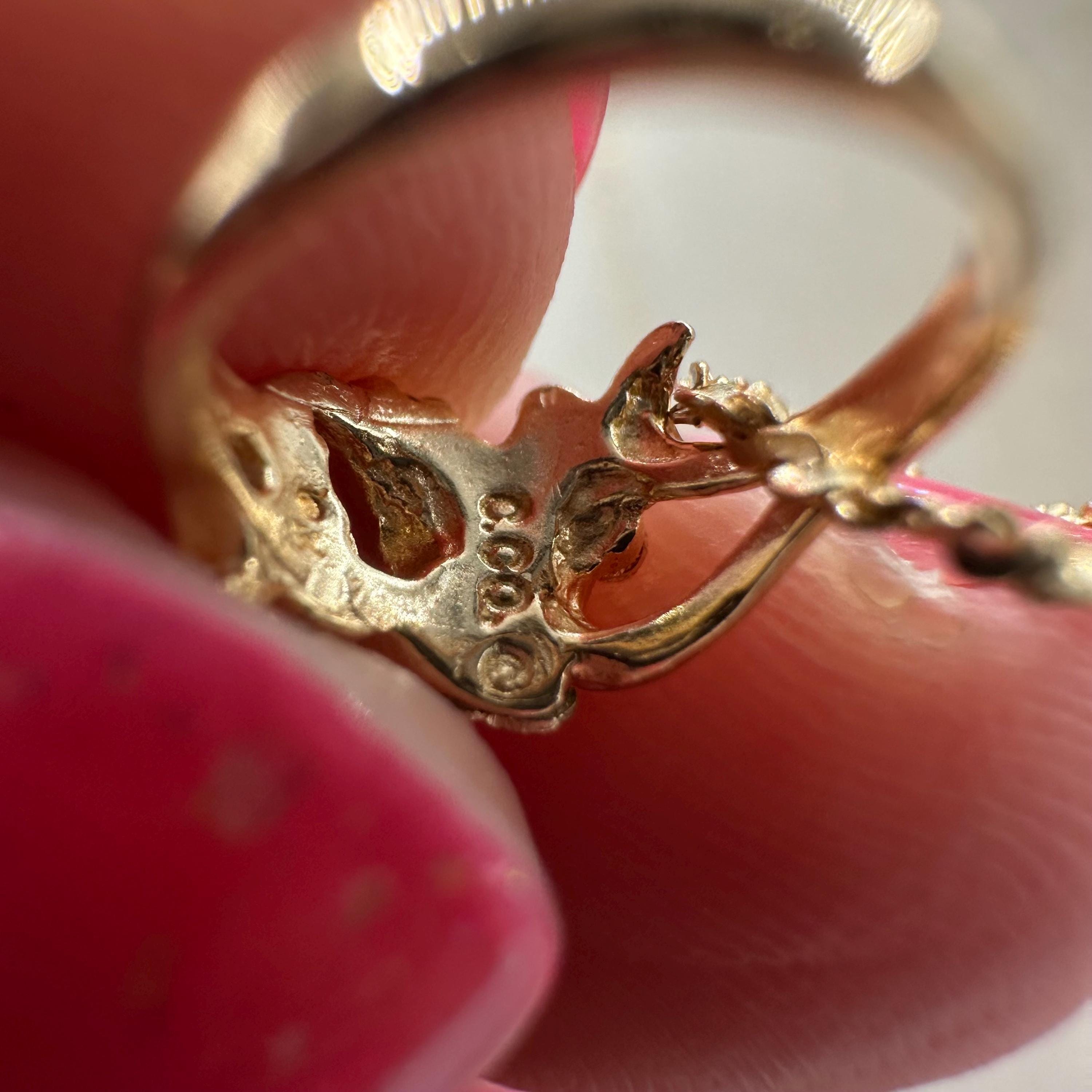 Black Hills Gold Solid 10K Ring Pendant with FREE 14K GF Necklace - 18 Inch