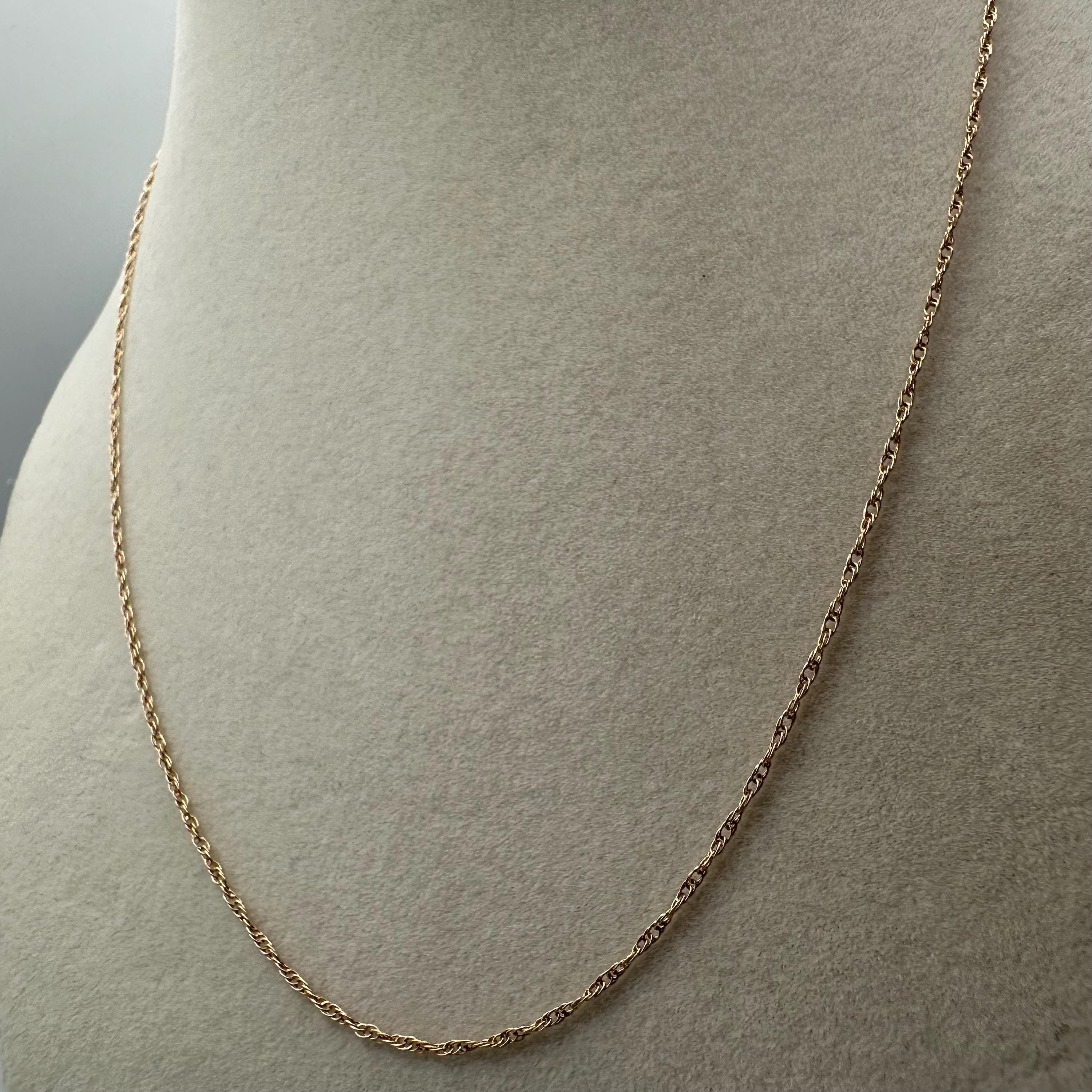 Solid 14K Yellow Gold Chain Necklace - 18 Inch