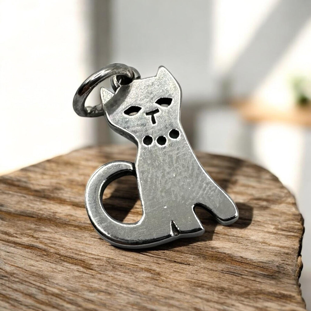 Retired James Avery Sterling Silver Cat Charm, Vintage Kitty Pendant UNCUT