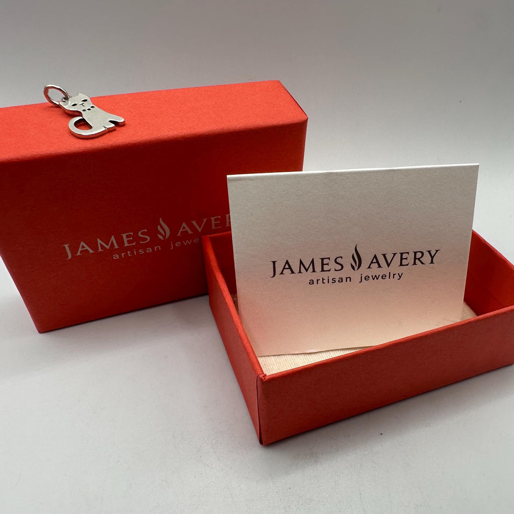 Retired James Avery Sterling Silver Cat Charm, Vintage Kitty Pendant UNCUT