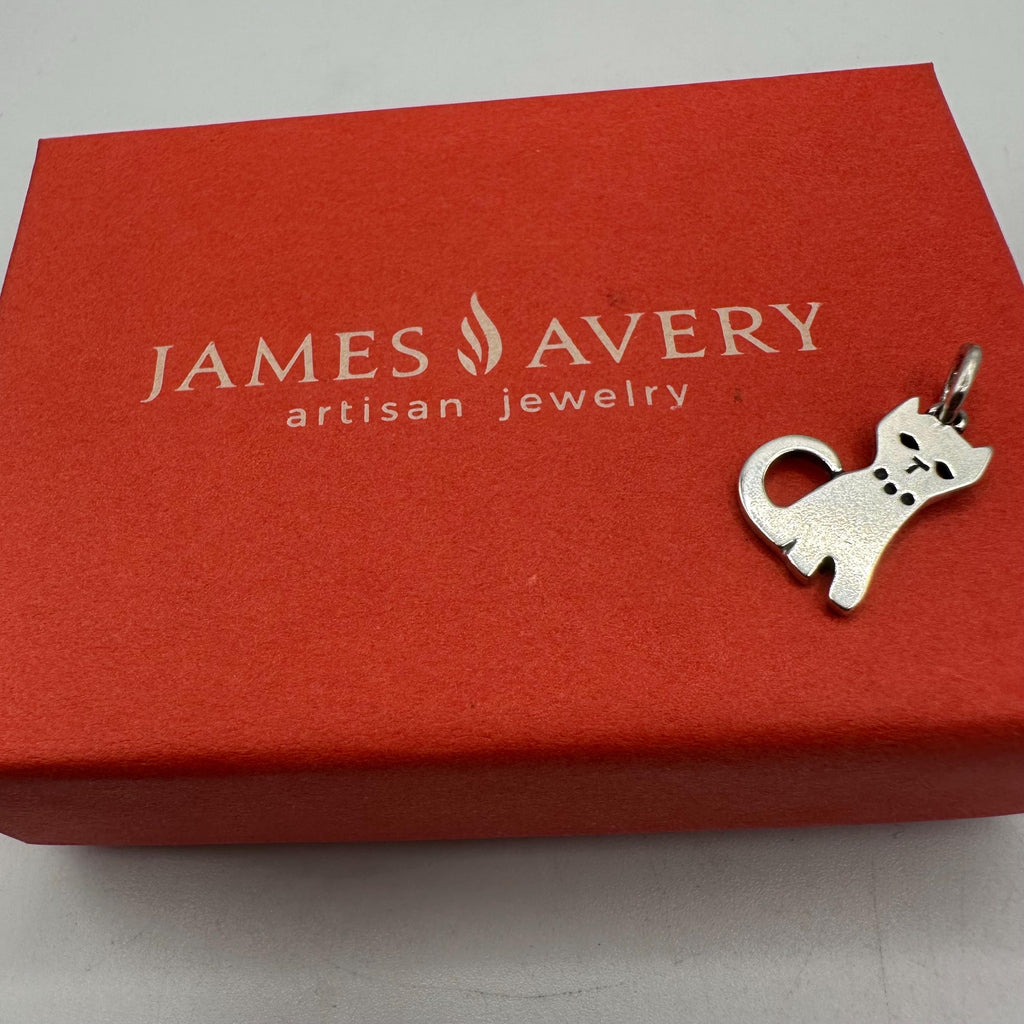 Retired James Avery Sterling Silver Cat Charm, Vintage Kitty Pendant UNCUT