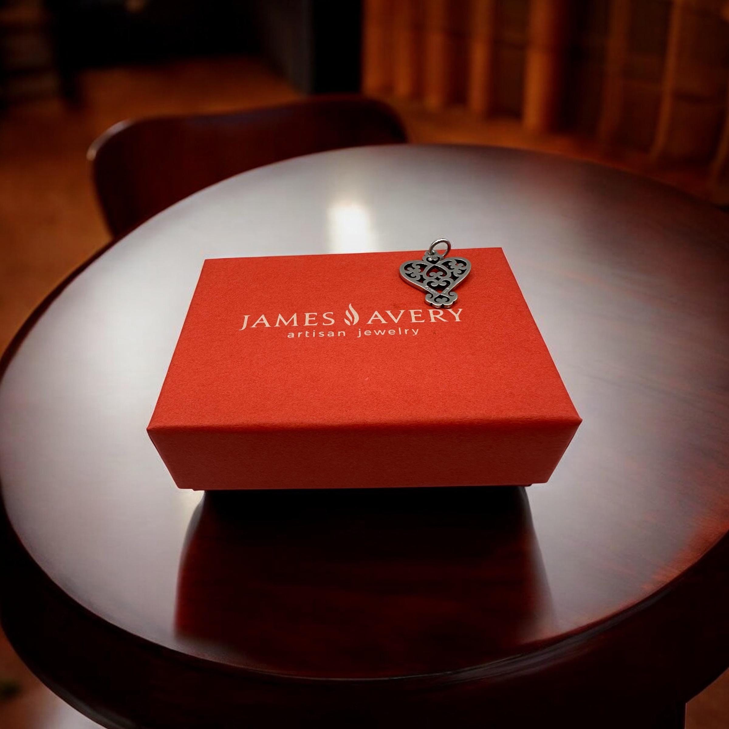 Retired James Avery 925 Sterling Silver Openwork Scroll Heart Charm Pendant