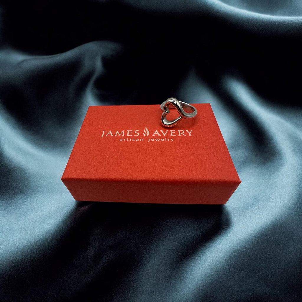 RETIRED James Avery Abounding Heart Sterling Silver Ring - Size 6.75