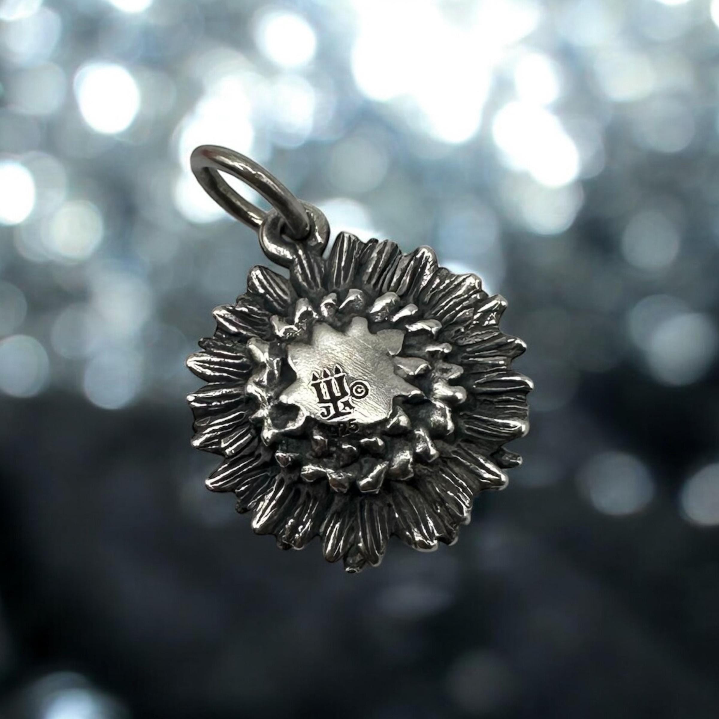 RETIRED James Avery 925 Sterling Silver Sunflower Charm Pendant