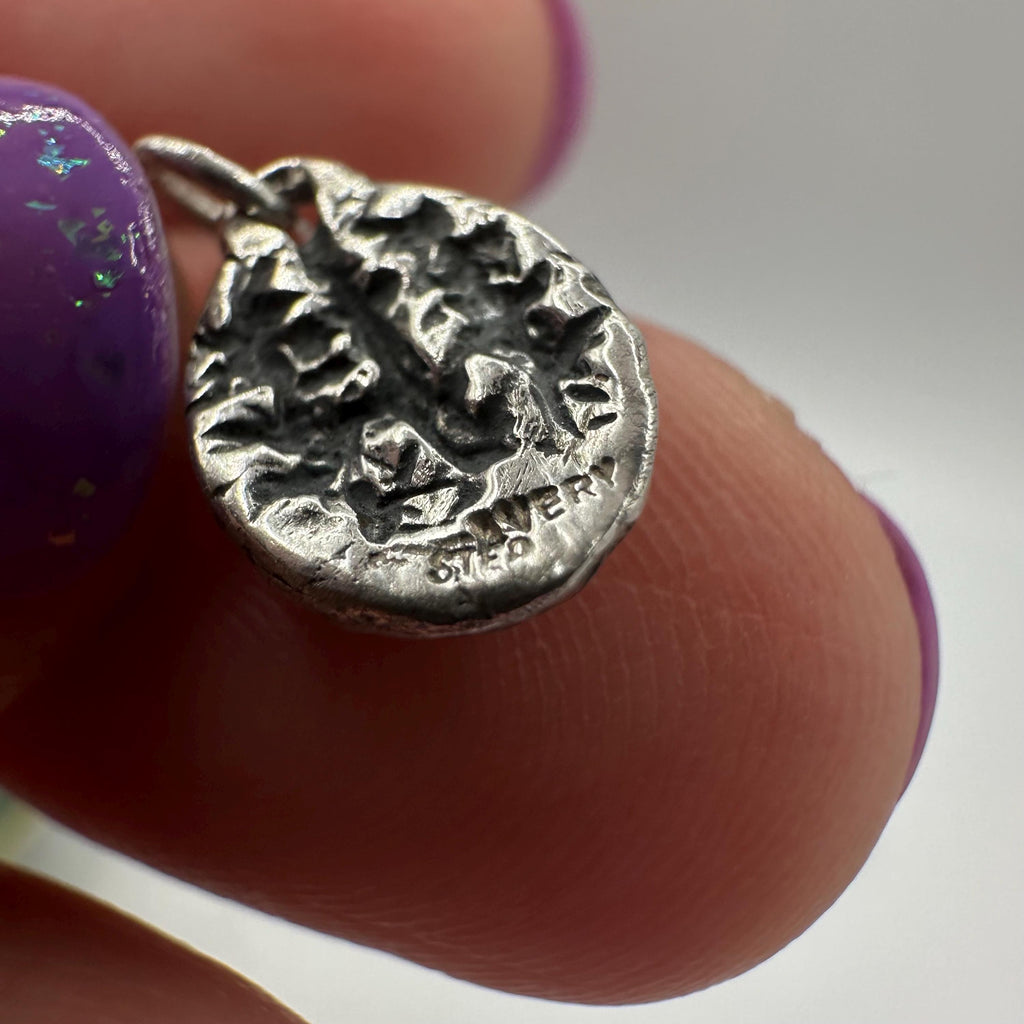 Retired James Avery 925 Sterling Silver Pecan Nut Charm - UNCUT loop