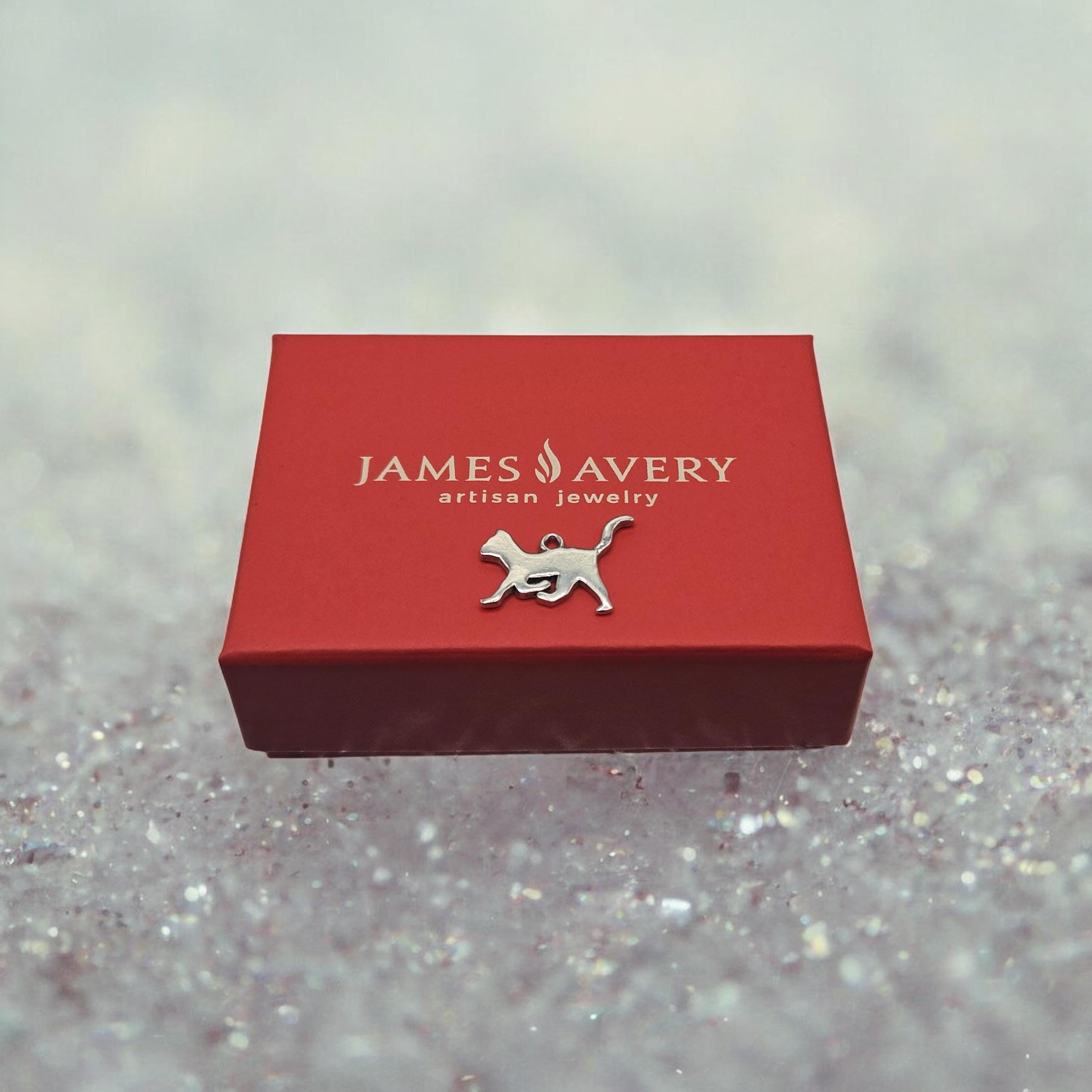 Retired James Avery 925 Sterling Silver Walking Cat Silhouette 2D Charm Pendant