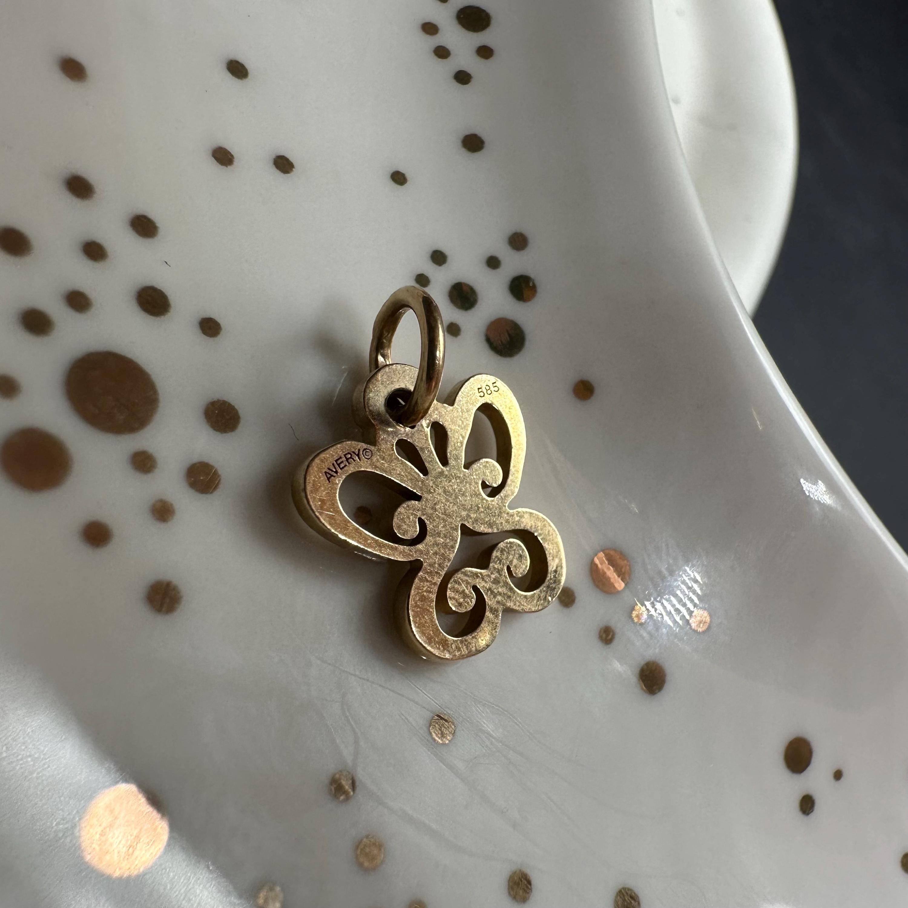James Avery Solid 14K Yellow Gold Spring Butterfly Charm Pendant