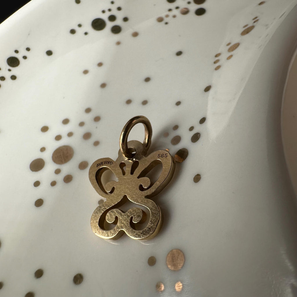James Avery Solid 14K Yellow Gold Spring Butterfly Charm Pendant