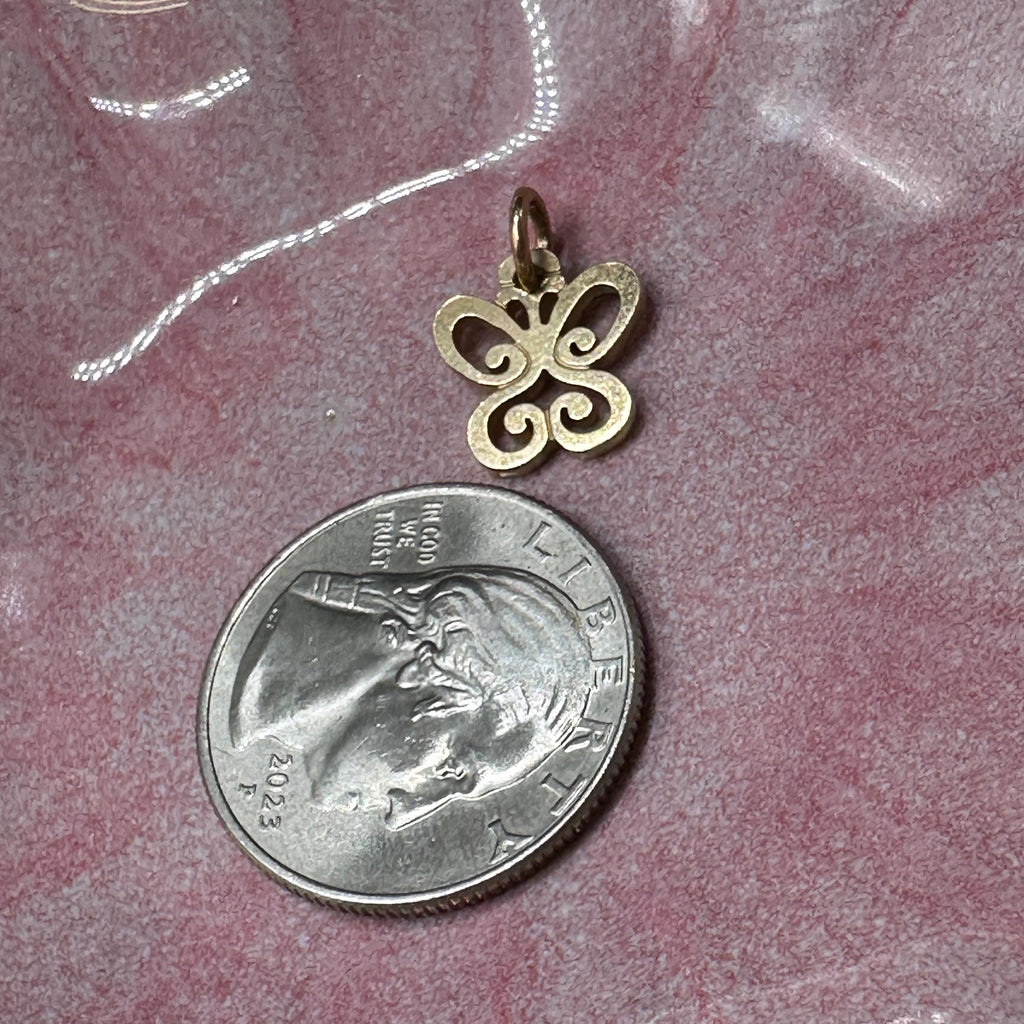 James Avery Solid 14K Yellow Gold Spring Butterfly Charm Pendant
