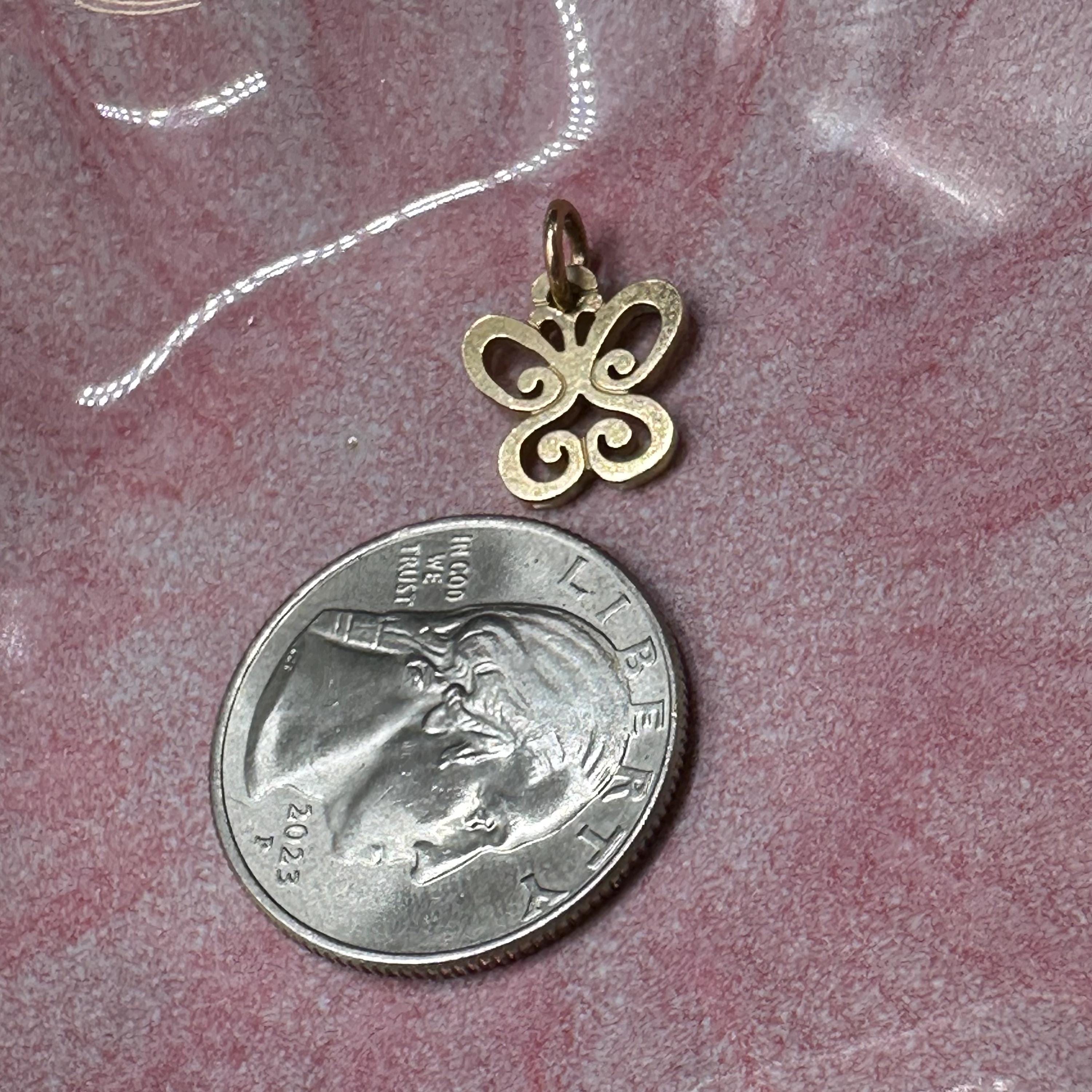 James Avery Solid 14K Yellow Gold Spring Butterfly Charm Pendant
