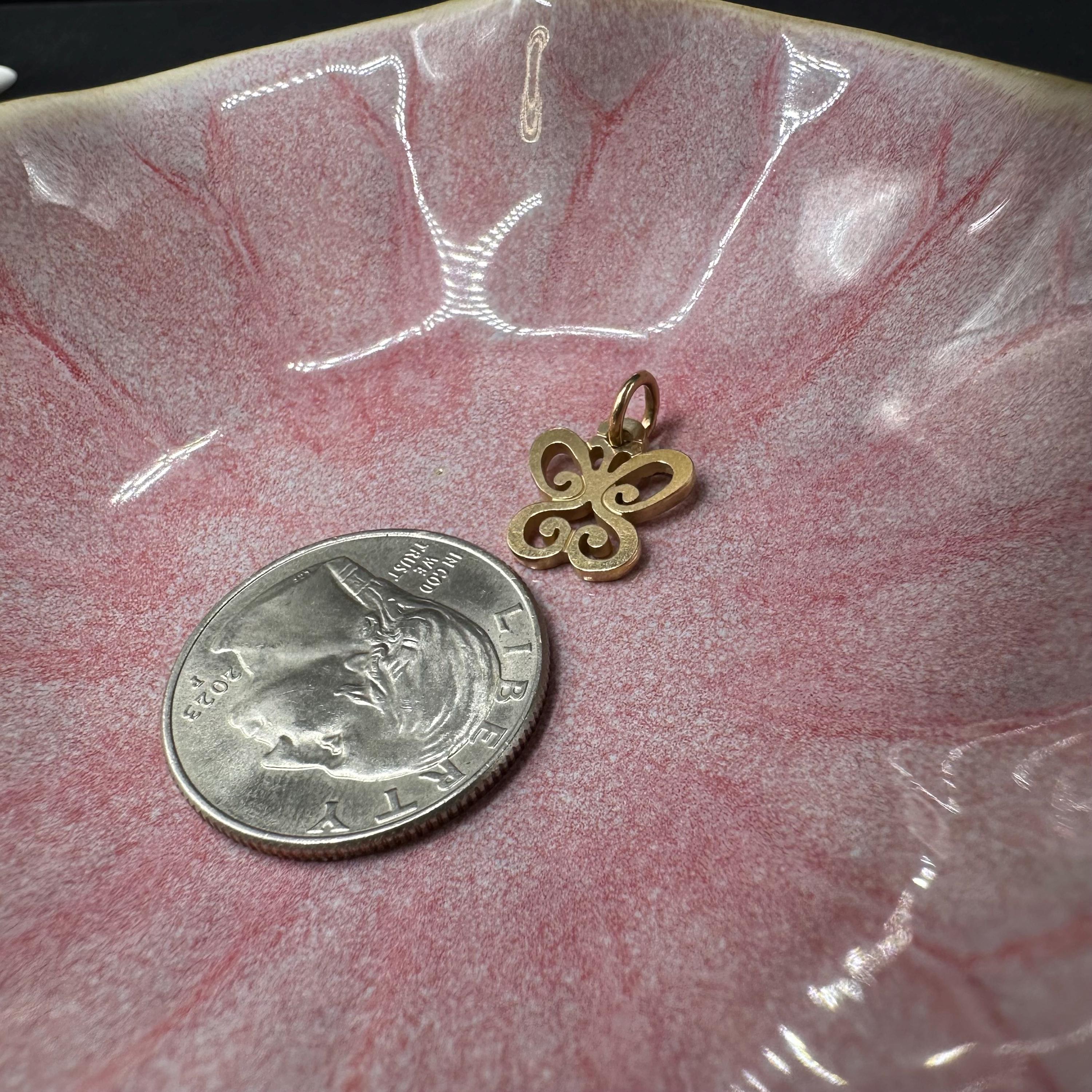 James Avery Solid 14K Yellow Gold Spring Butterfly Charm Pendant