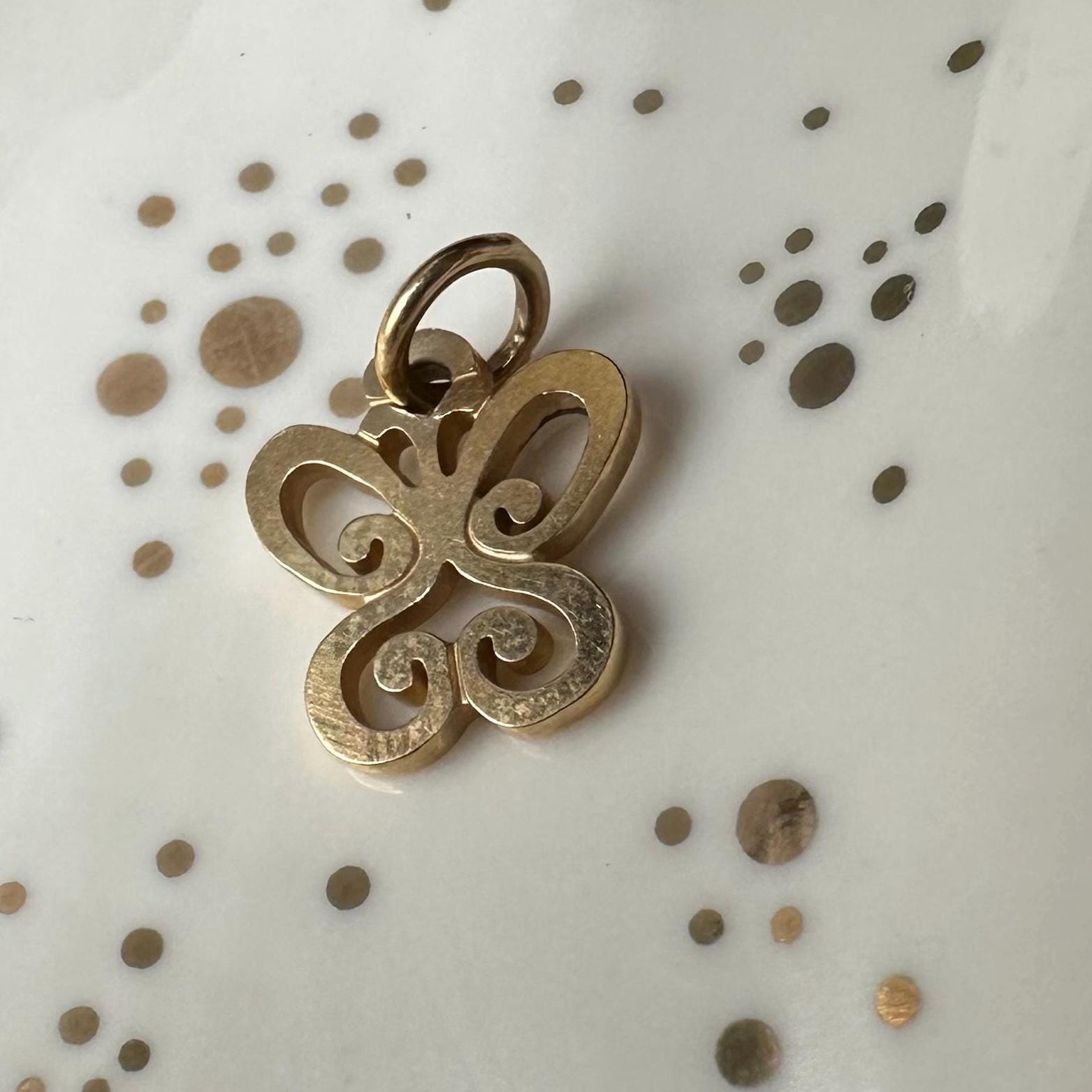 James Avery Solid 14K Yellow Gold Spring Butterfly Charm Pendant