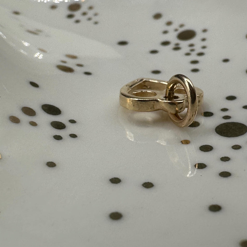 Retired James Avery Solid 14K Yellow Gold Open Heart Scroll Charm Pendant