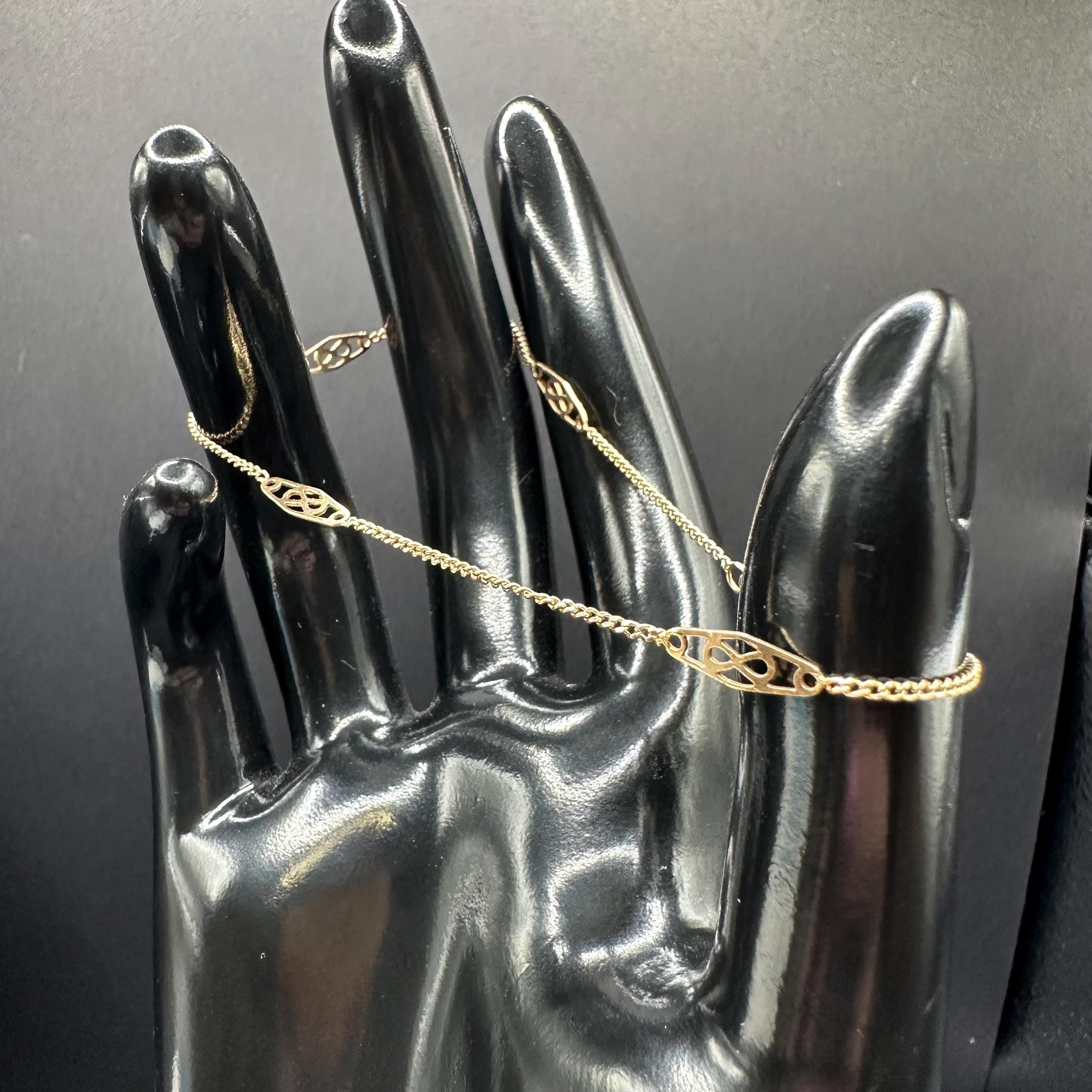 Solid 14K Yellow Gold Bracelet with Delicate Accents – 8 Inches