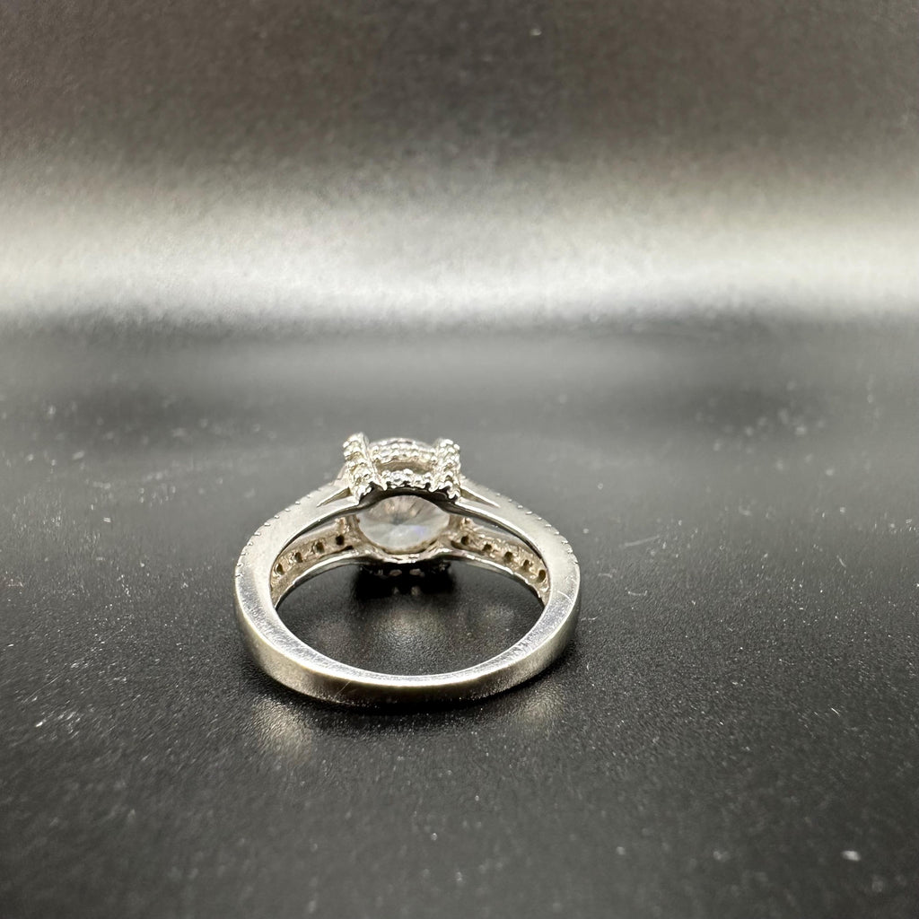 925 Sterling Silver CZ Statement Ring - Size 6.75