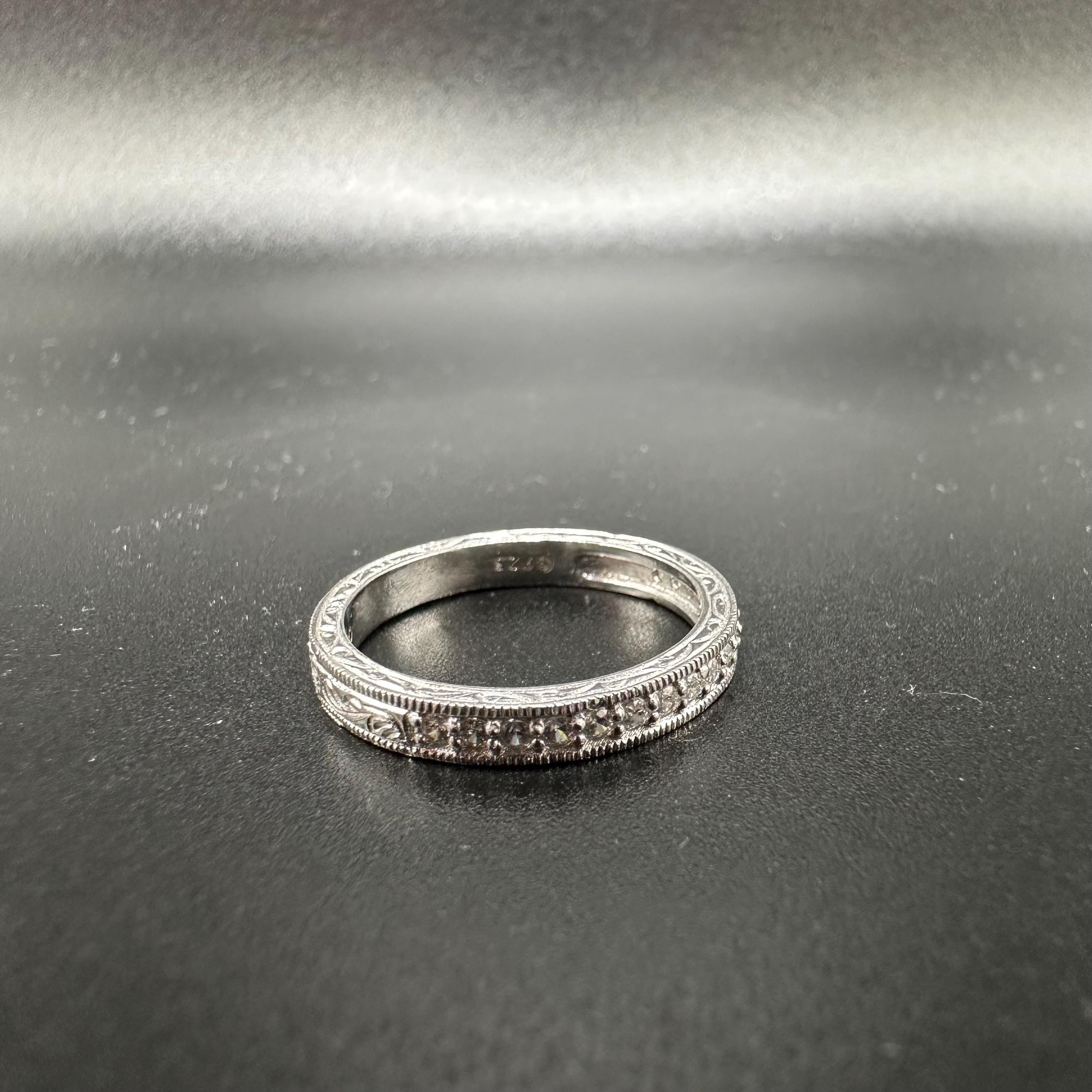 Sterling Silver Eternity Band with Gemstones – Size 5