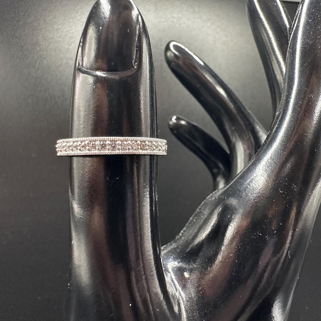 Sterling Silver Eternity Band with Gemstones – Size 5