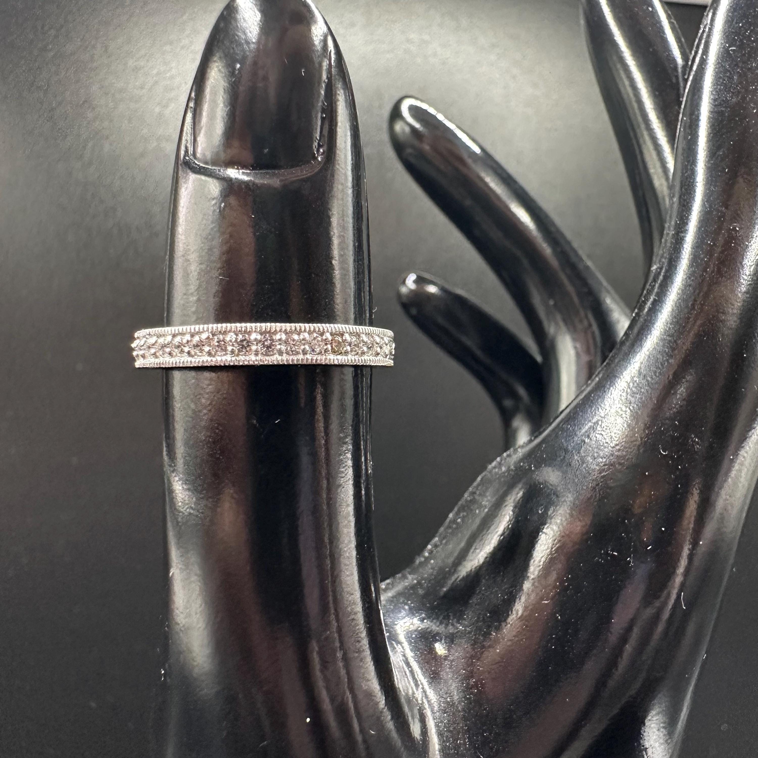 Sterling Silver Eternity Band with Gemstones – Size 5