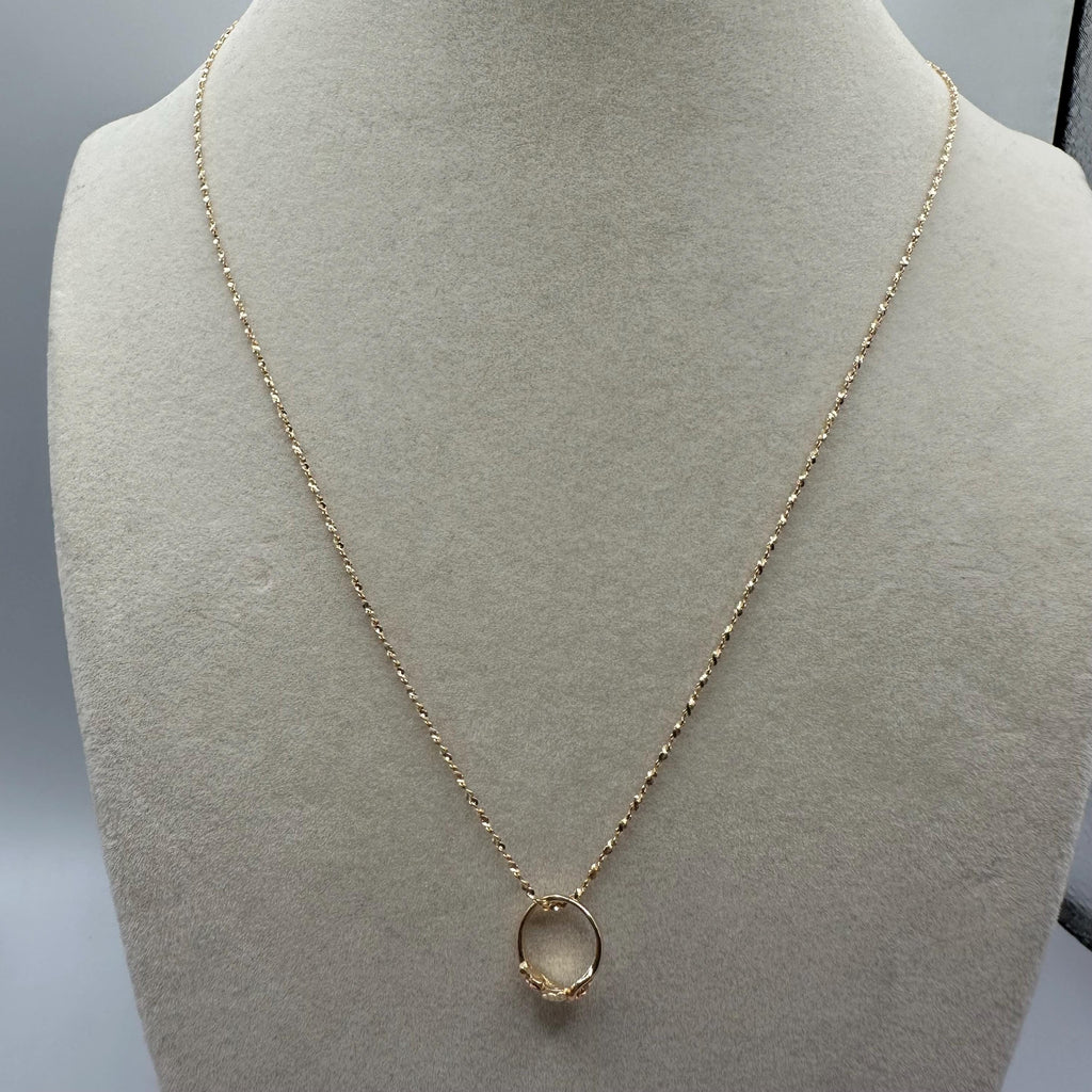 Black Hills Gold Solid 10K Ring Pendant with FREE 14K GF Necklace - 18 Inch