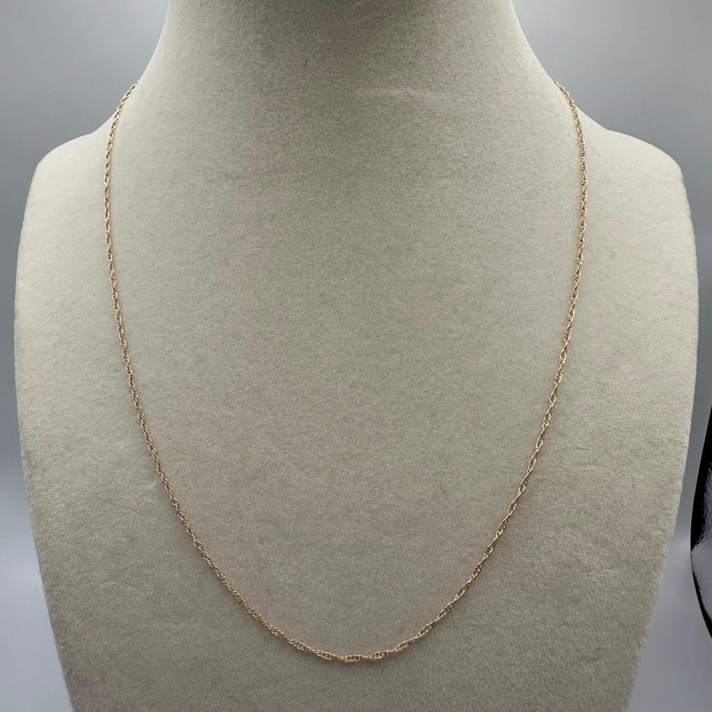 Solid 14K Yellow Gold Chain Necklace - 18 Inch