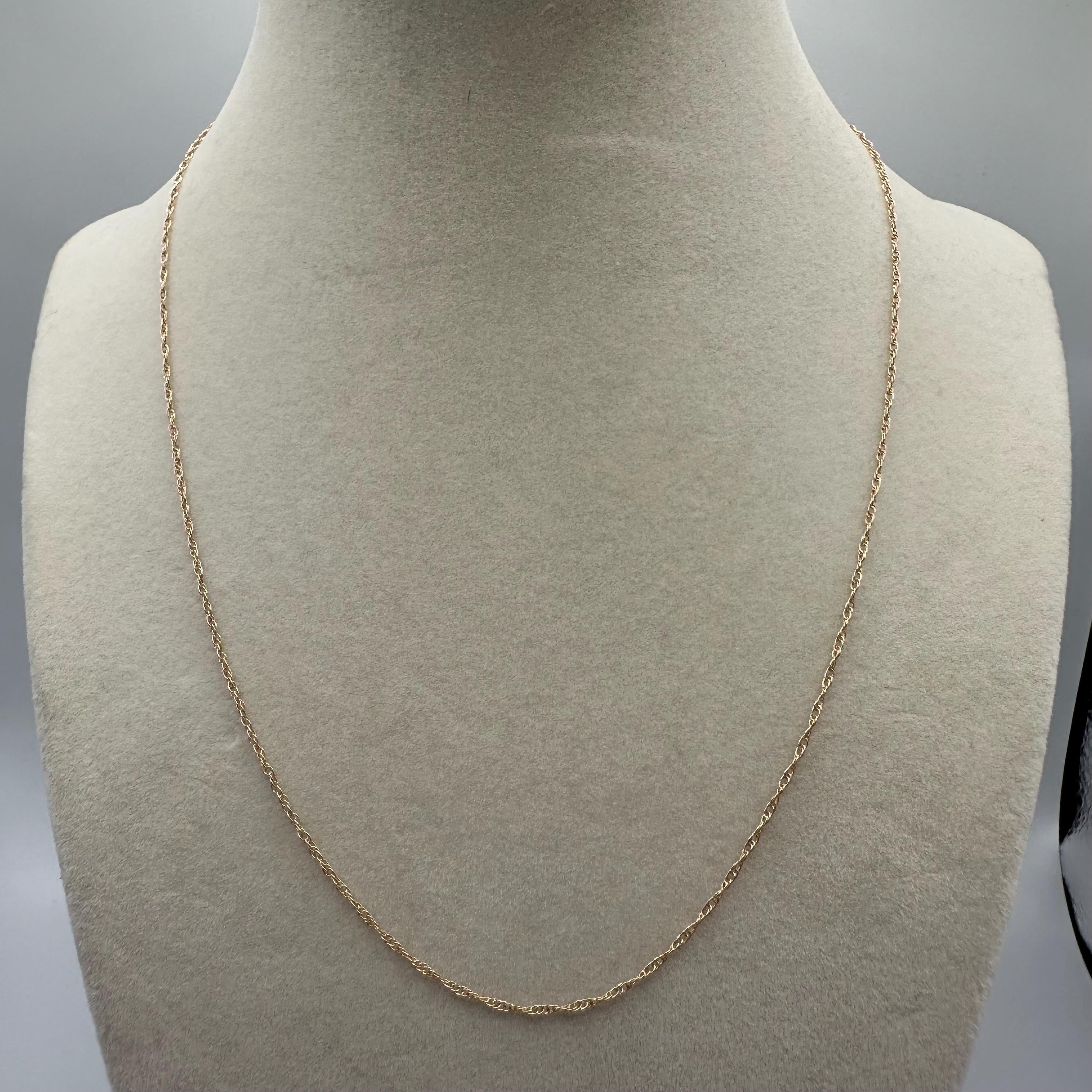 Solid 14K Yellow Gold Chain Necklace - 18 Inch