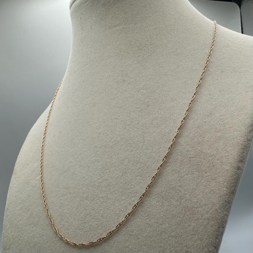Solid 14K Yellow Gold Chain Necklace - 18 Inch