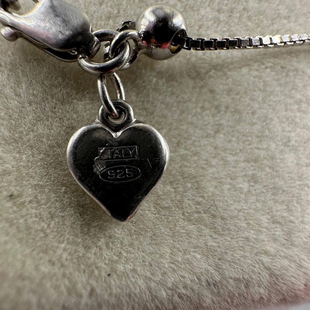 Sterling Silver Necklace with 925 / 14k Gold Infinity Heart Pendant - Adjustable