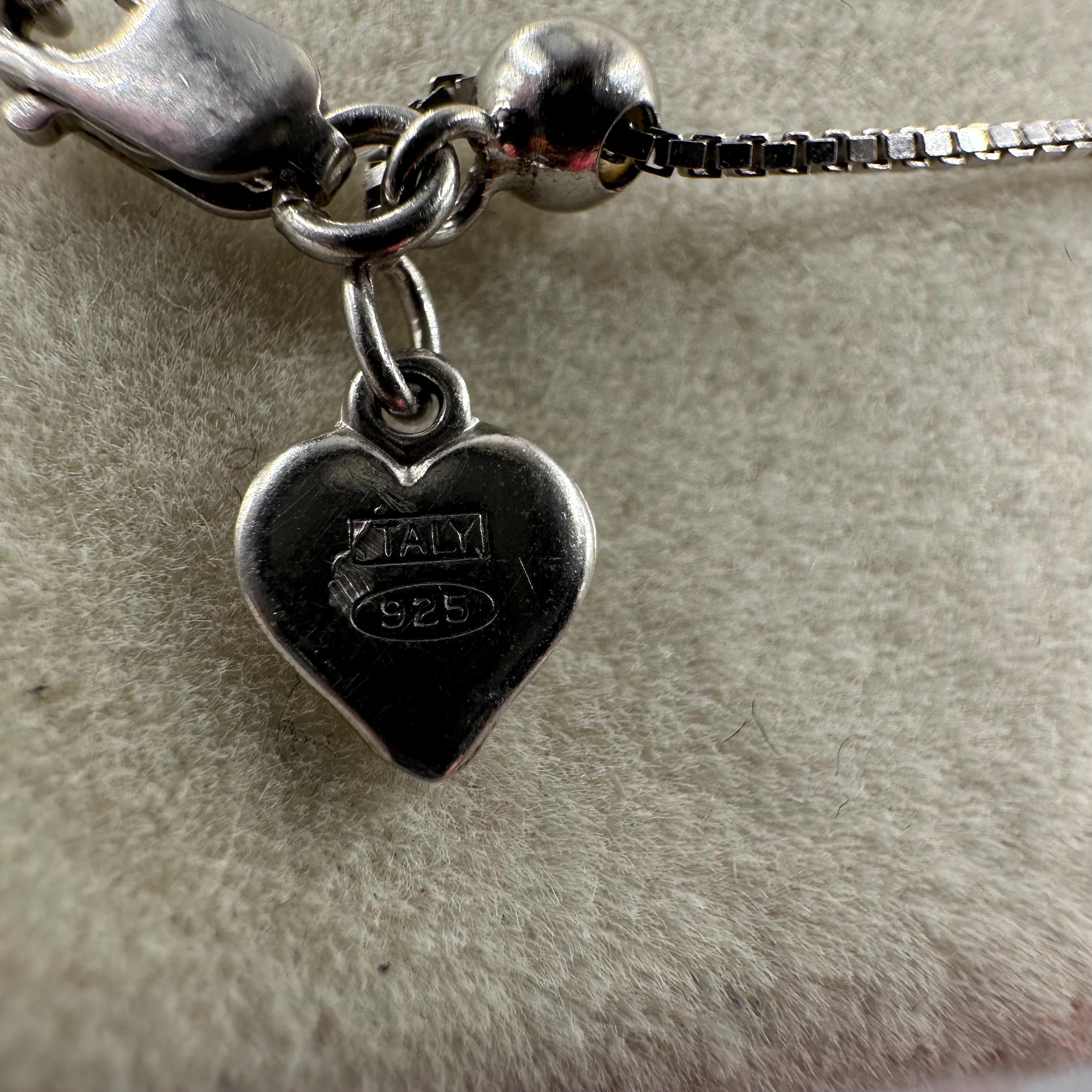 Sterling Silver Necklace with 925 / 14k Gold Infinity Heart Pendant - Adjustable