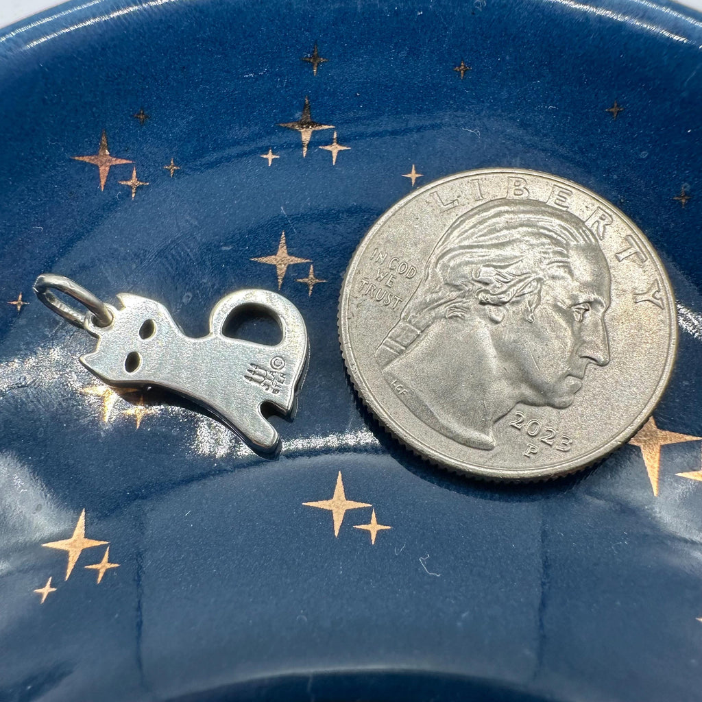 Retired James Avery Sterling Silver Cat Charm, Vintage Kitty Pendant UNCUT