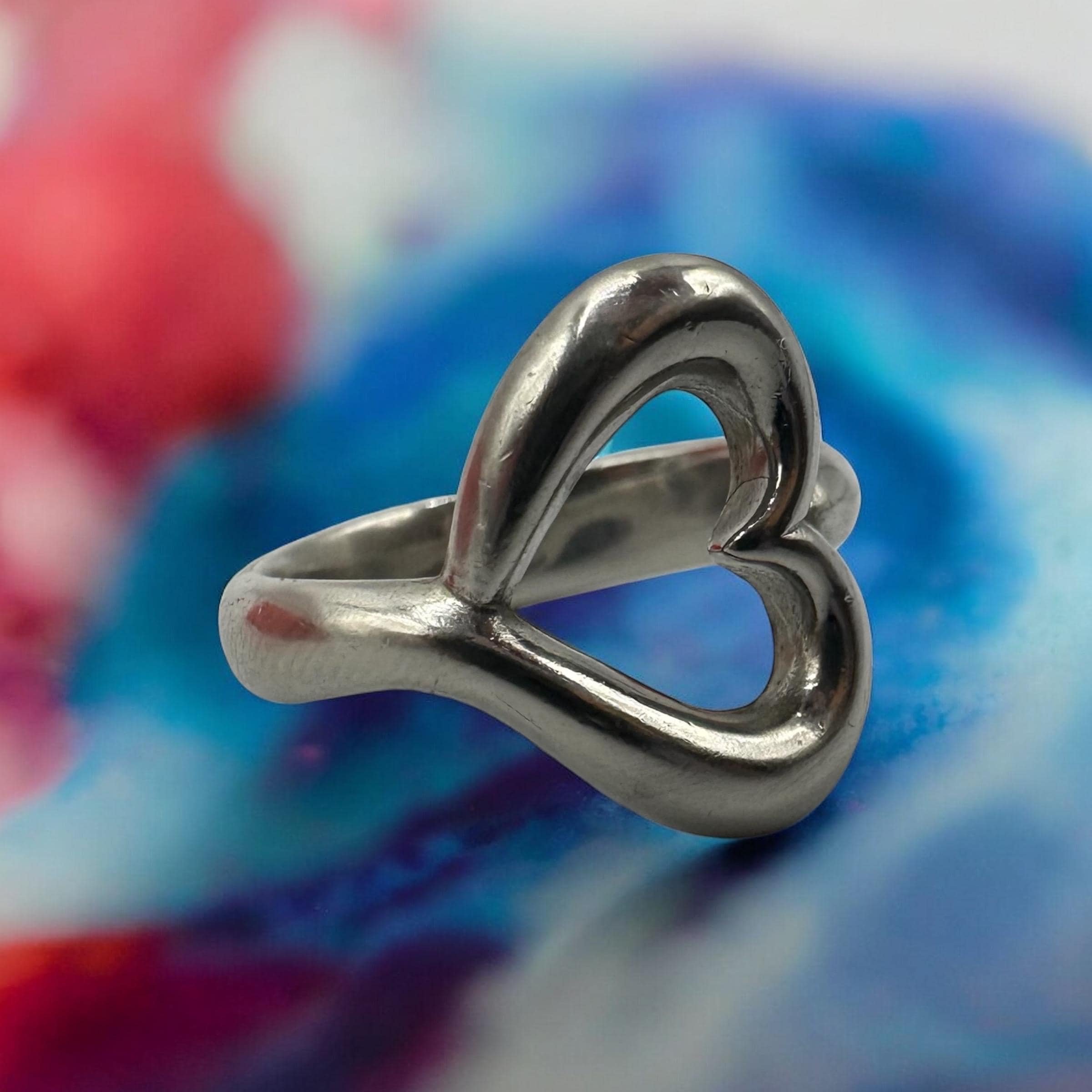 RETIRED James Avery Abounding Heart Sterling Silver Ring - Size 6.75
