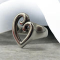 James Avery Mothers Love Sterling Silver Ring, Heart Scroll Design, Size 7.25