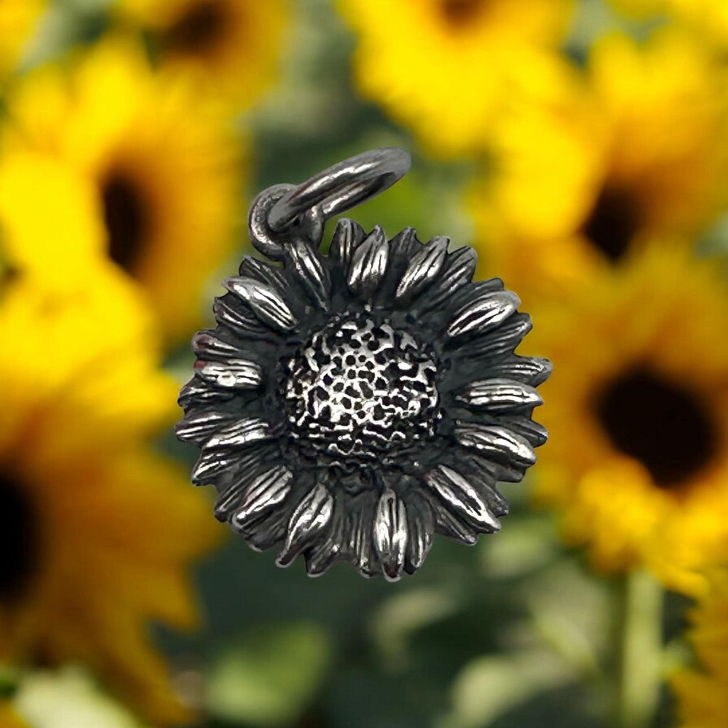 RETIRED James Avery 925 Sterling Silver Sunflower Charm Pendant