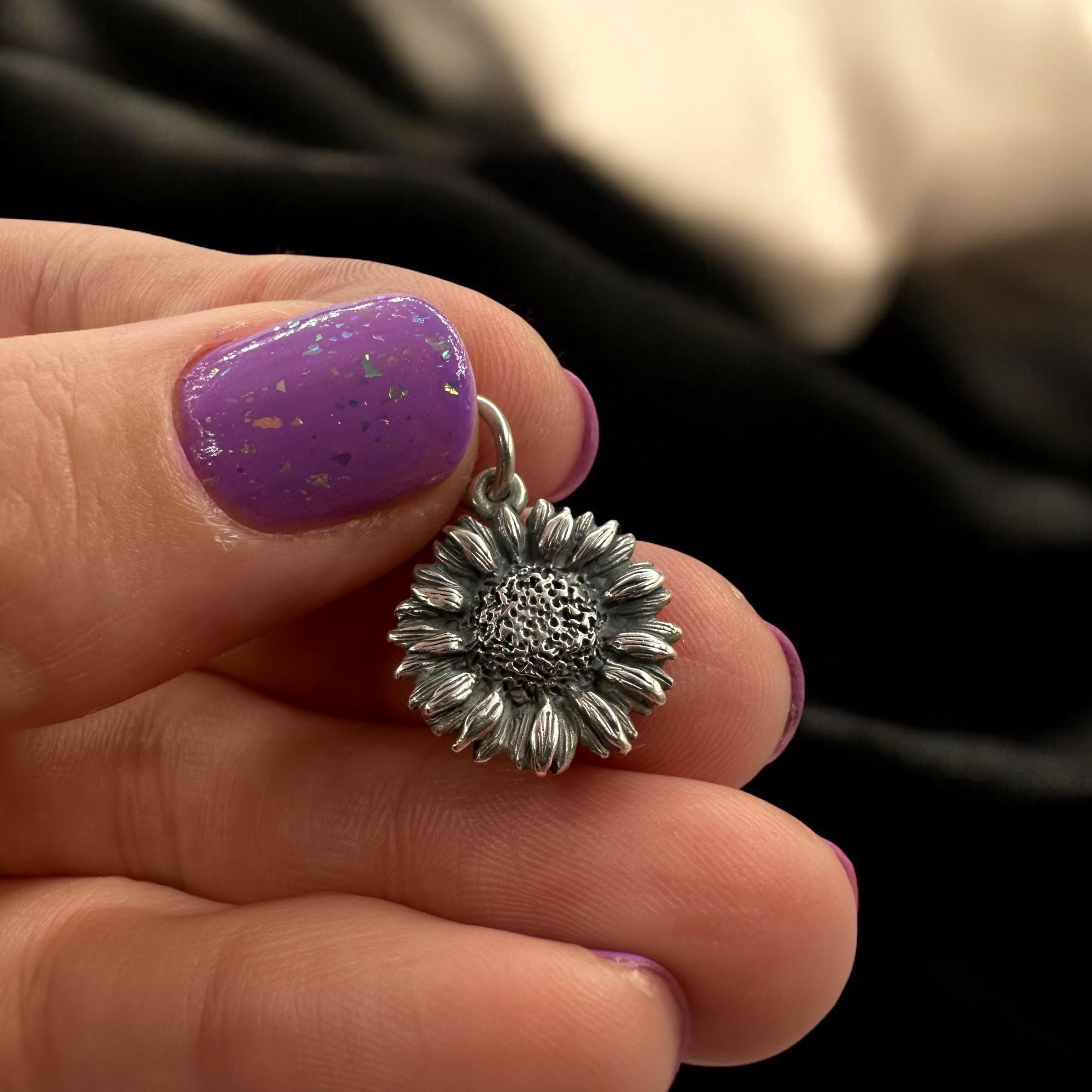 RETIRED James Avery 925 Sterling Silver Sunflower Charm Pendant