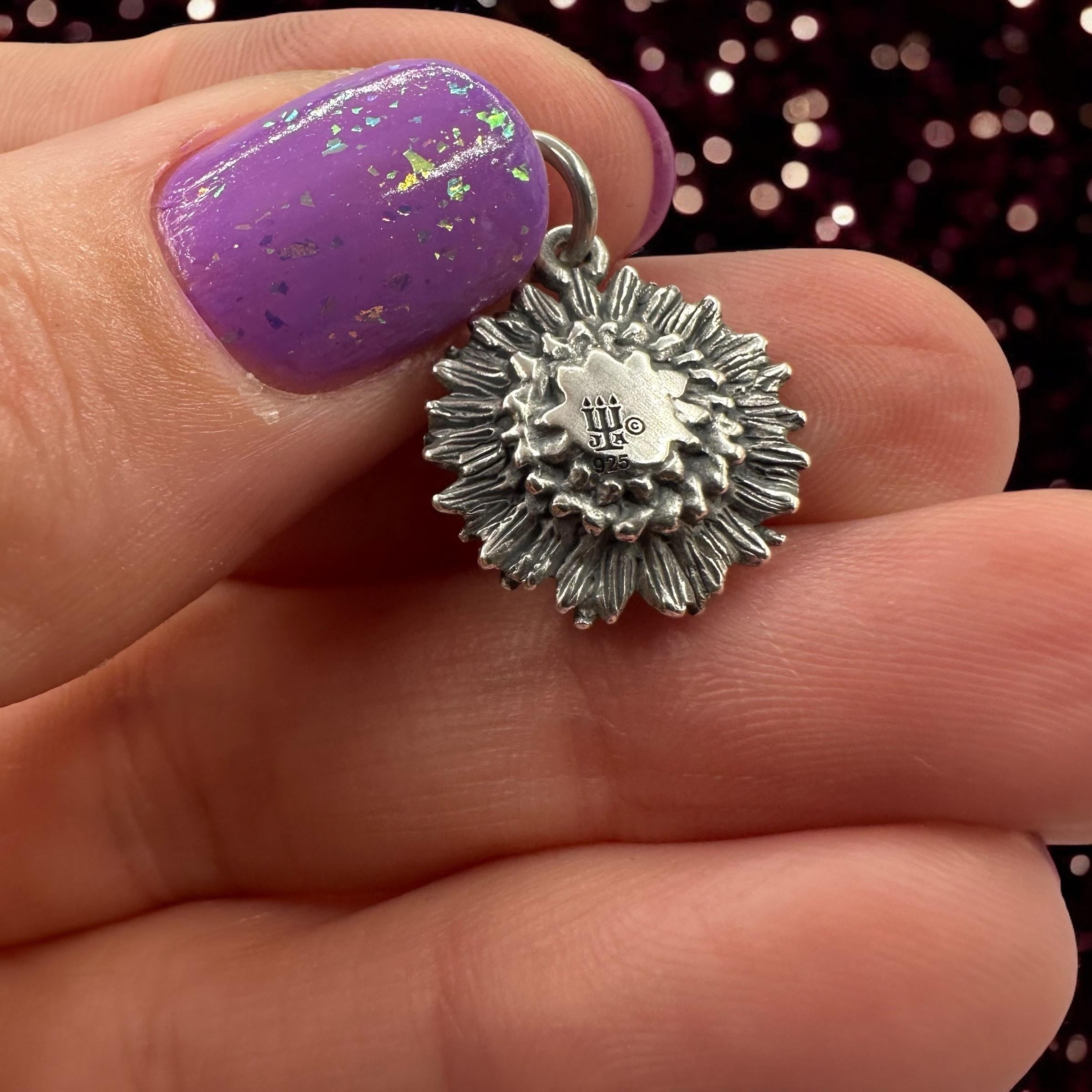 RETIRED James Avery 925 Sterling Silver Sunflower Charm Pendant