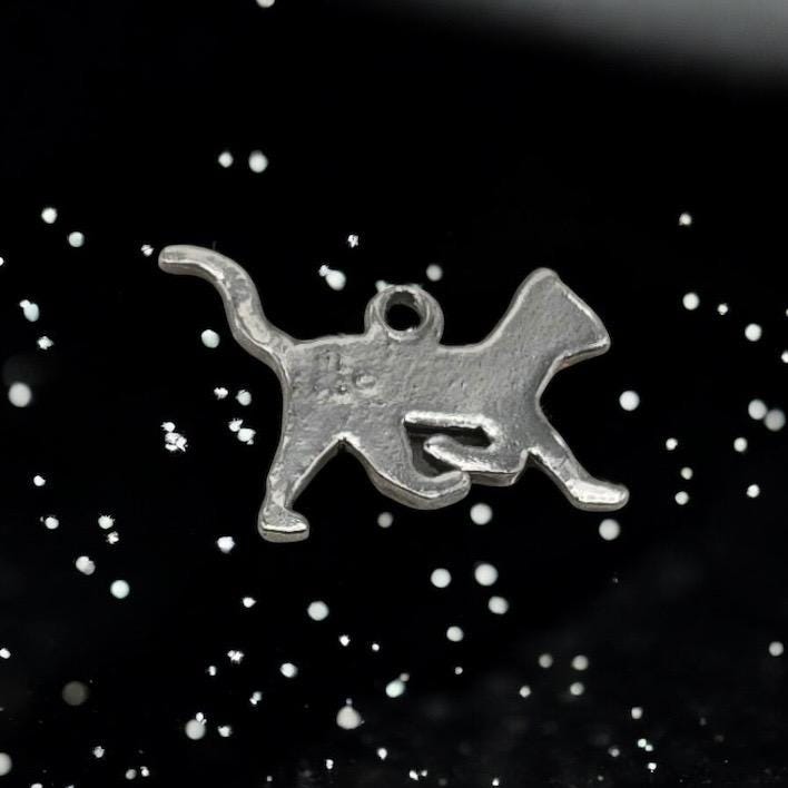 Retired James Avery 925 Sterling Silver Walking Cat Silhouette 2D Charm Pendant