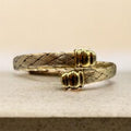 925 Sterling Silver Gold Vermeil Braided Cuff Bracelet – 7.5 Inches