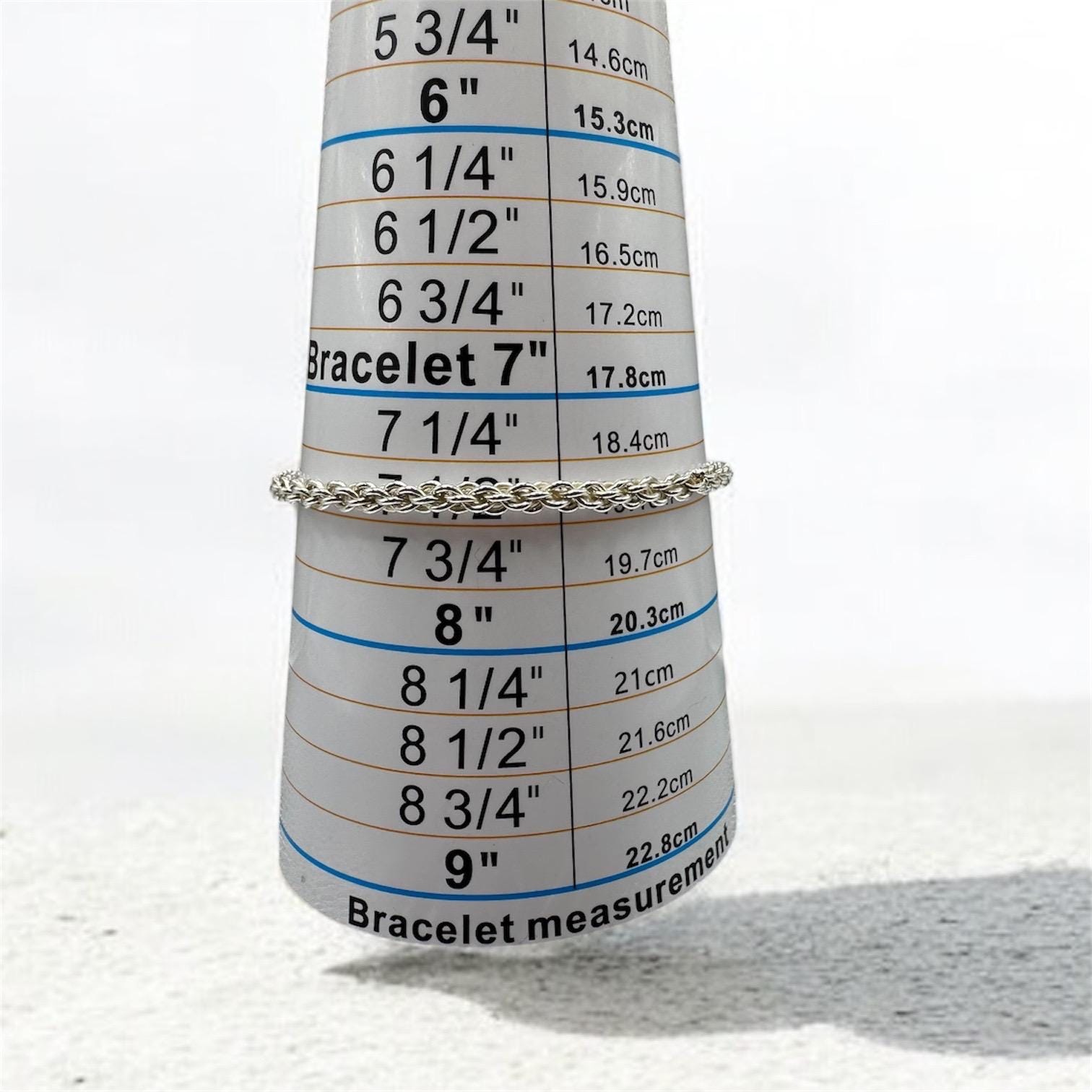 925 Sterling Silver Braided Rope Bangle Bracelet – 7.5 Inches