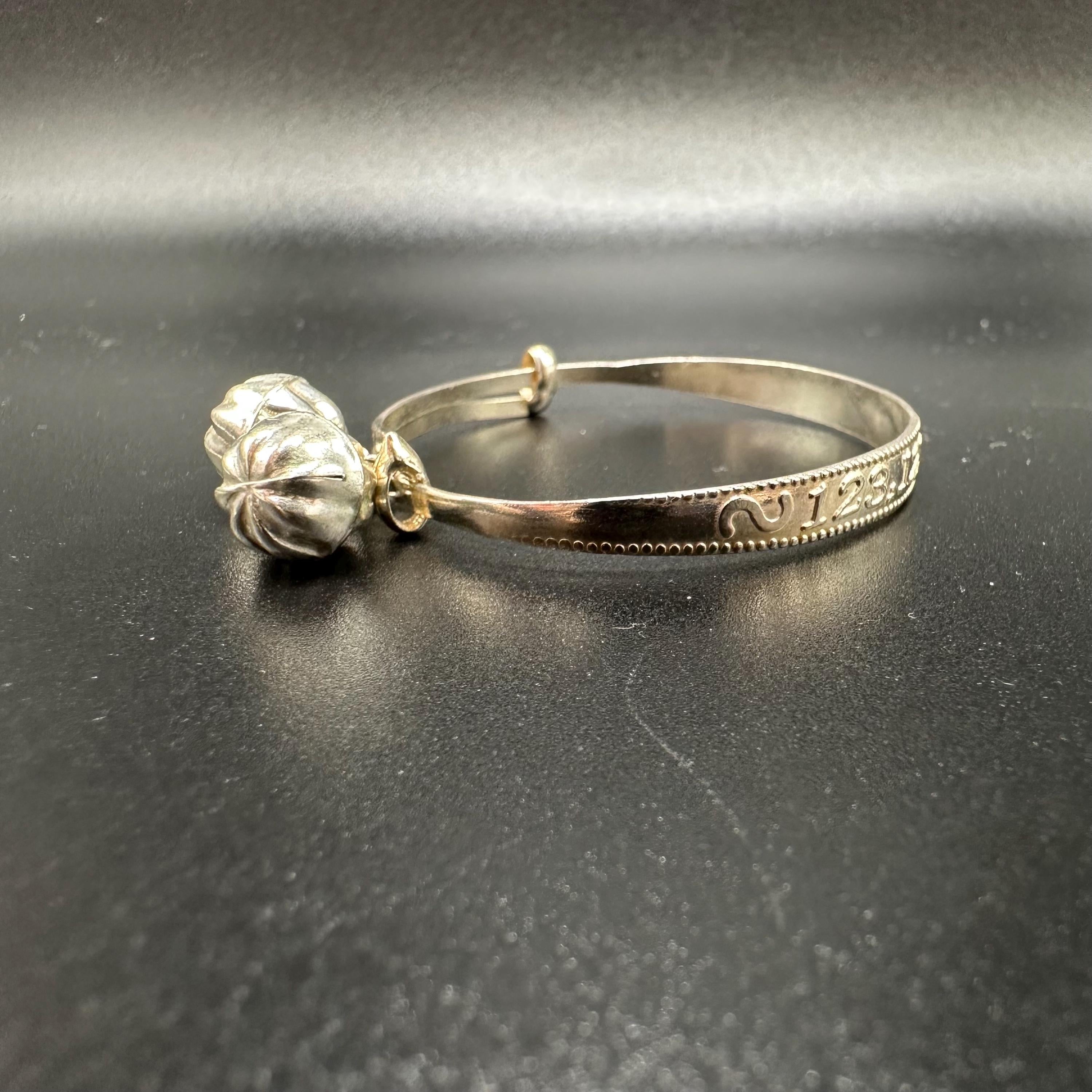 925 Sterling Silver Baby & Child Bell Charm Bracelet – Adjustable