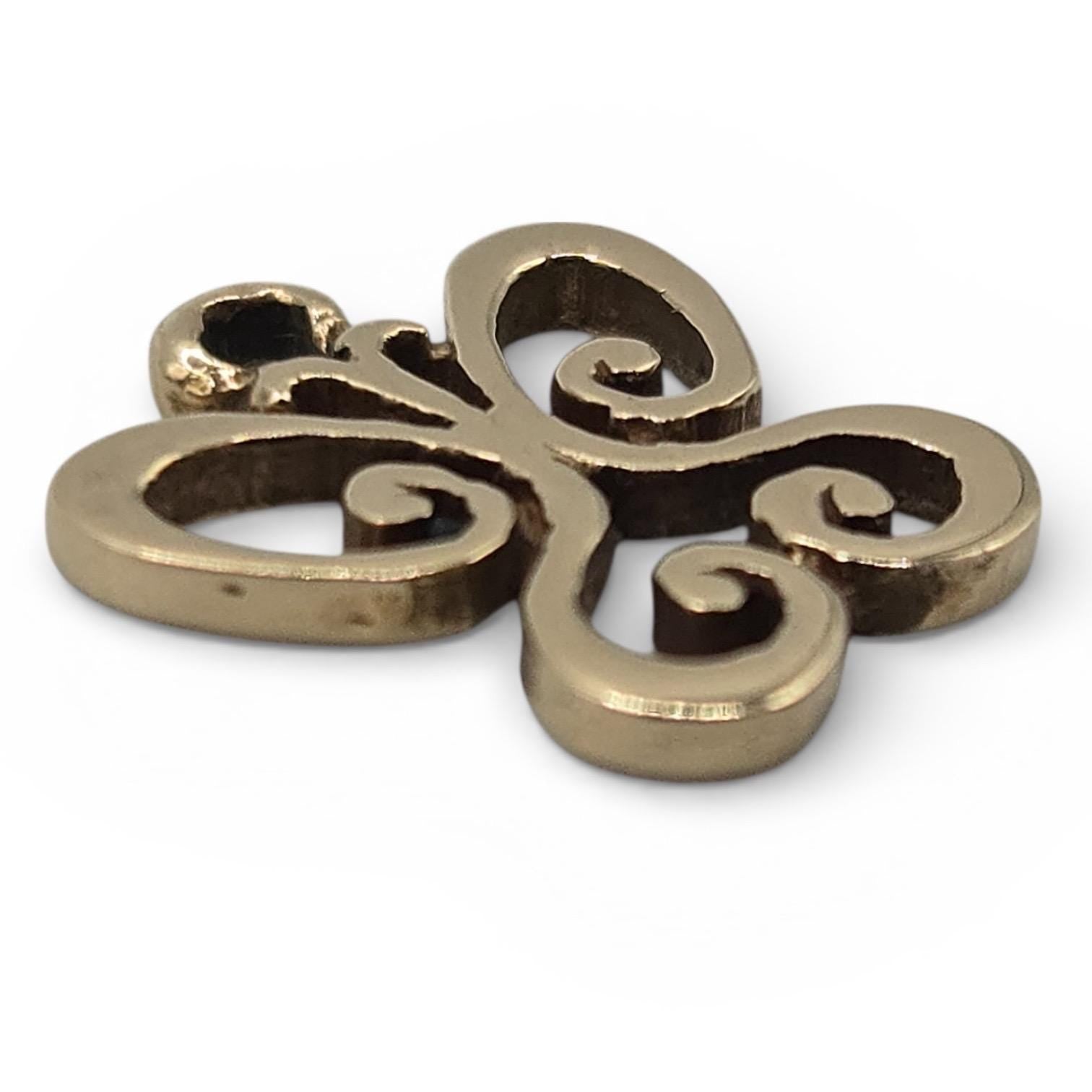 James Avery Solid 14K Yellow Gold Open Scroll Spring Butterfly Charm Pendant